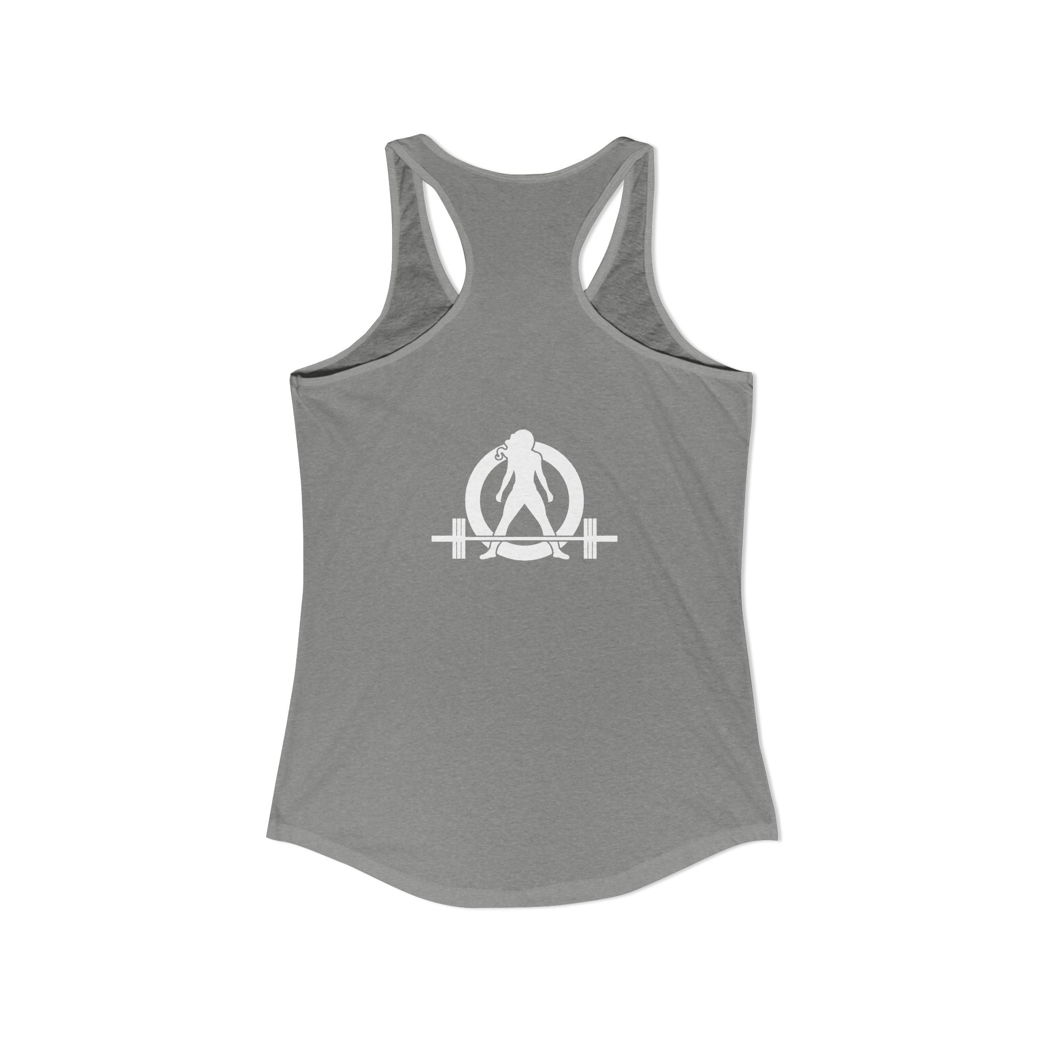 45 + 45 = 135 - Women's Ideal Racerback Tank - White Print Front & Back