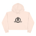 Empowered Crop Hoodie – For Strong Women Who Lift - Black Distressed Logo