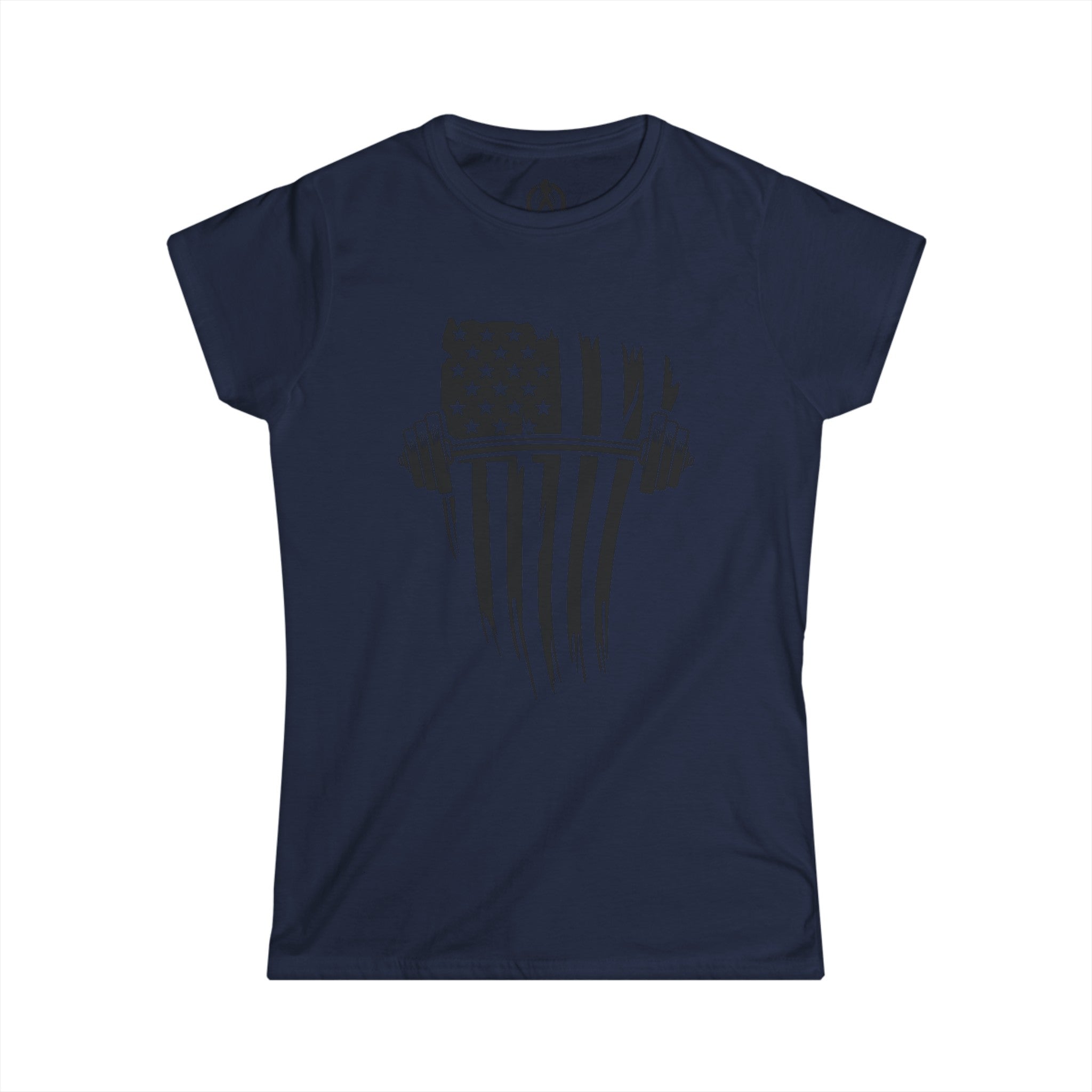 USA Barbell - Women's Softstyle Tee - Black Front Logo