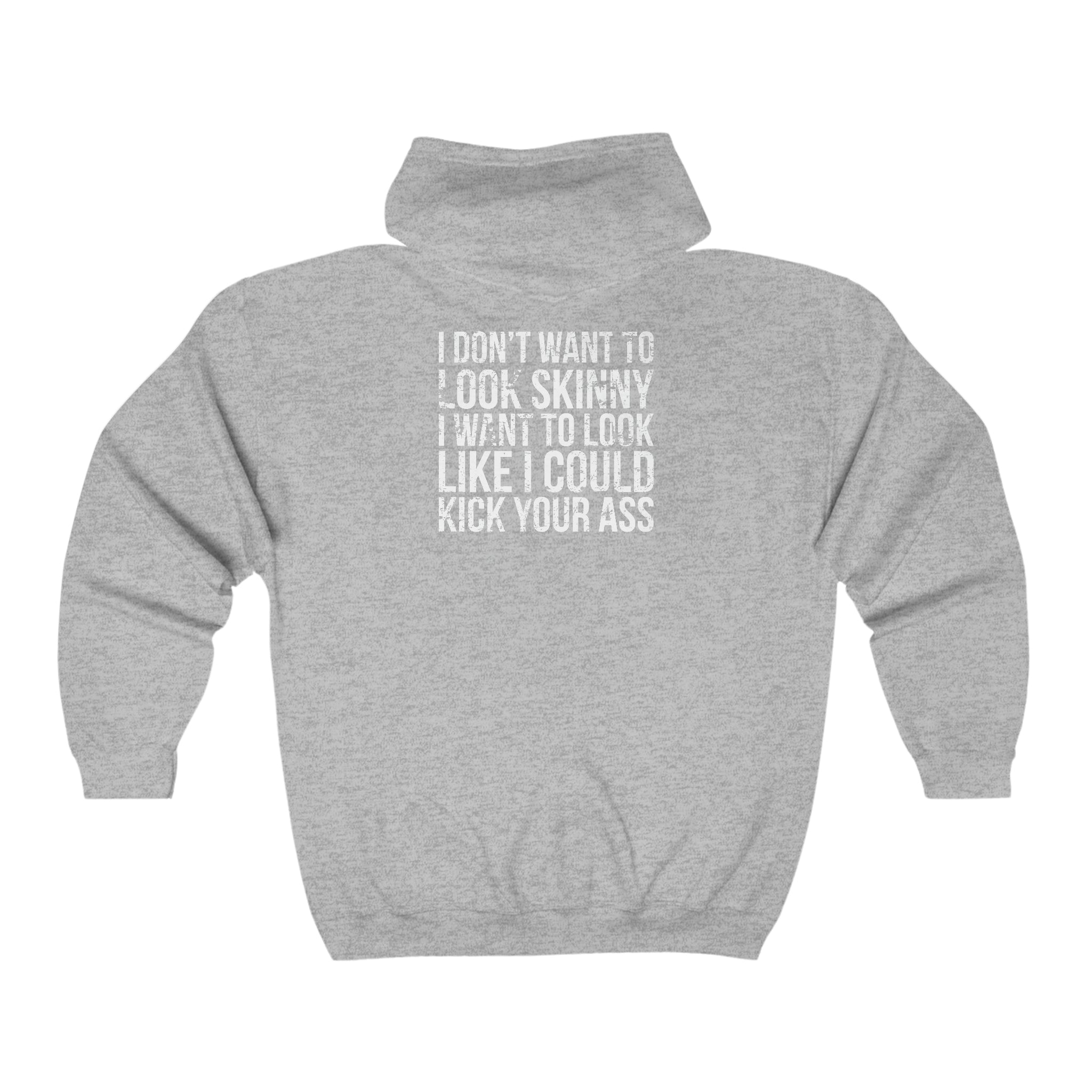 Kick Your Ass - Unisex Heavy Blend™ Full Zip Hooded Sweatshirt - Distressed Logo