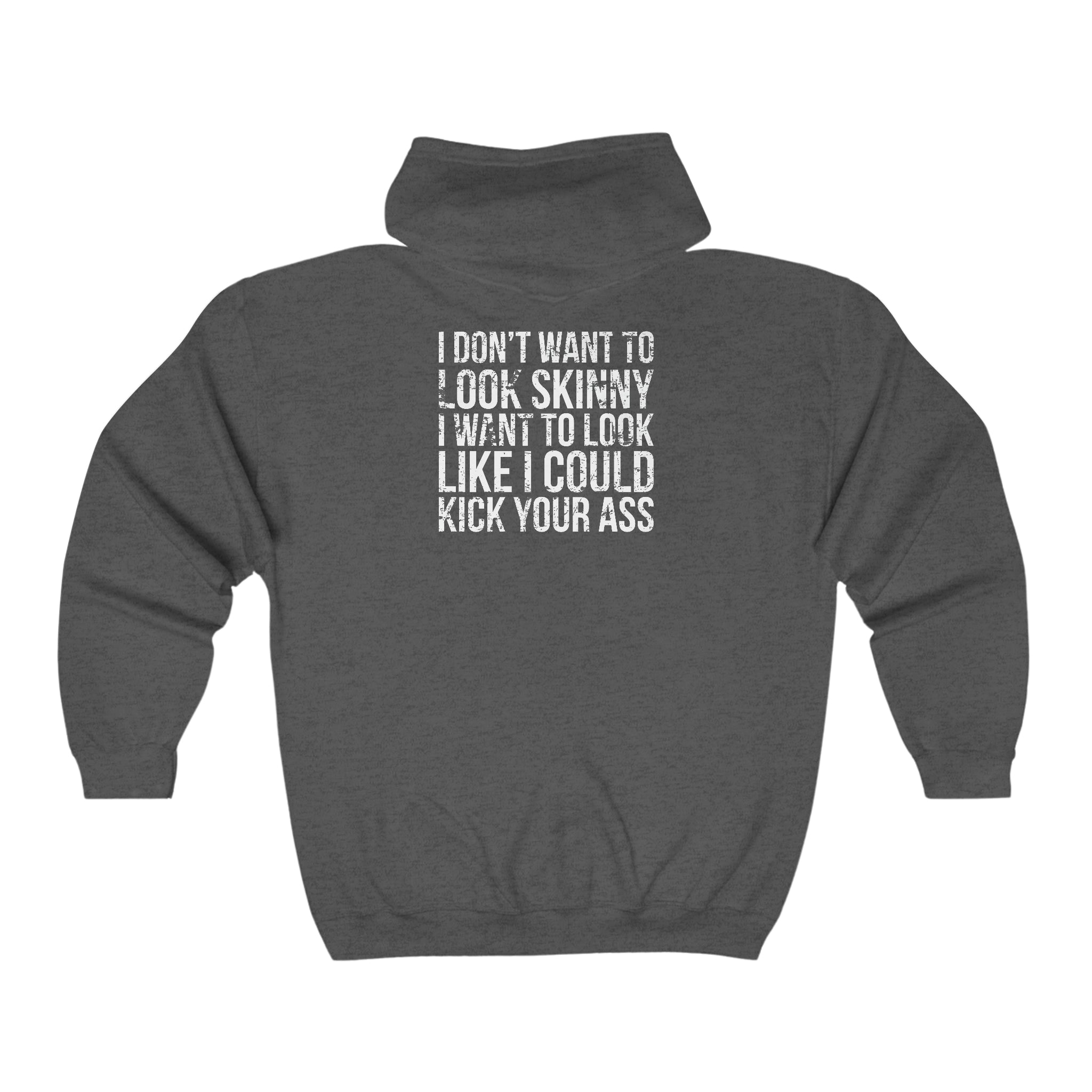 Kick Your Ass - Unisex Heavy Blend™ Full Zip Hooded Sweatshirt - Distressed Logo