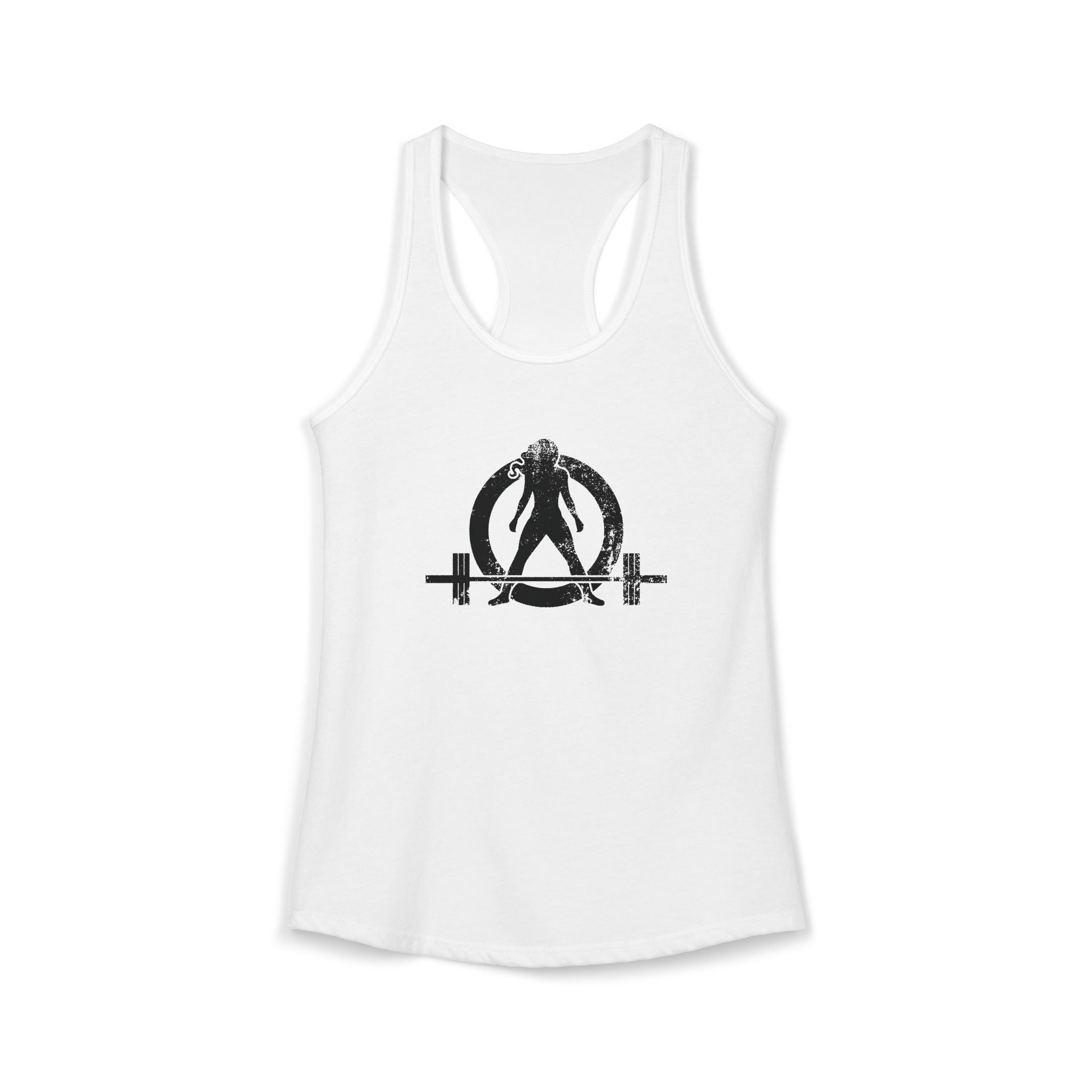 I Workout To Burn Off The Crazy - Women's Ideal Racerback Tank - Black Font - Print on Front & Back