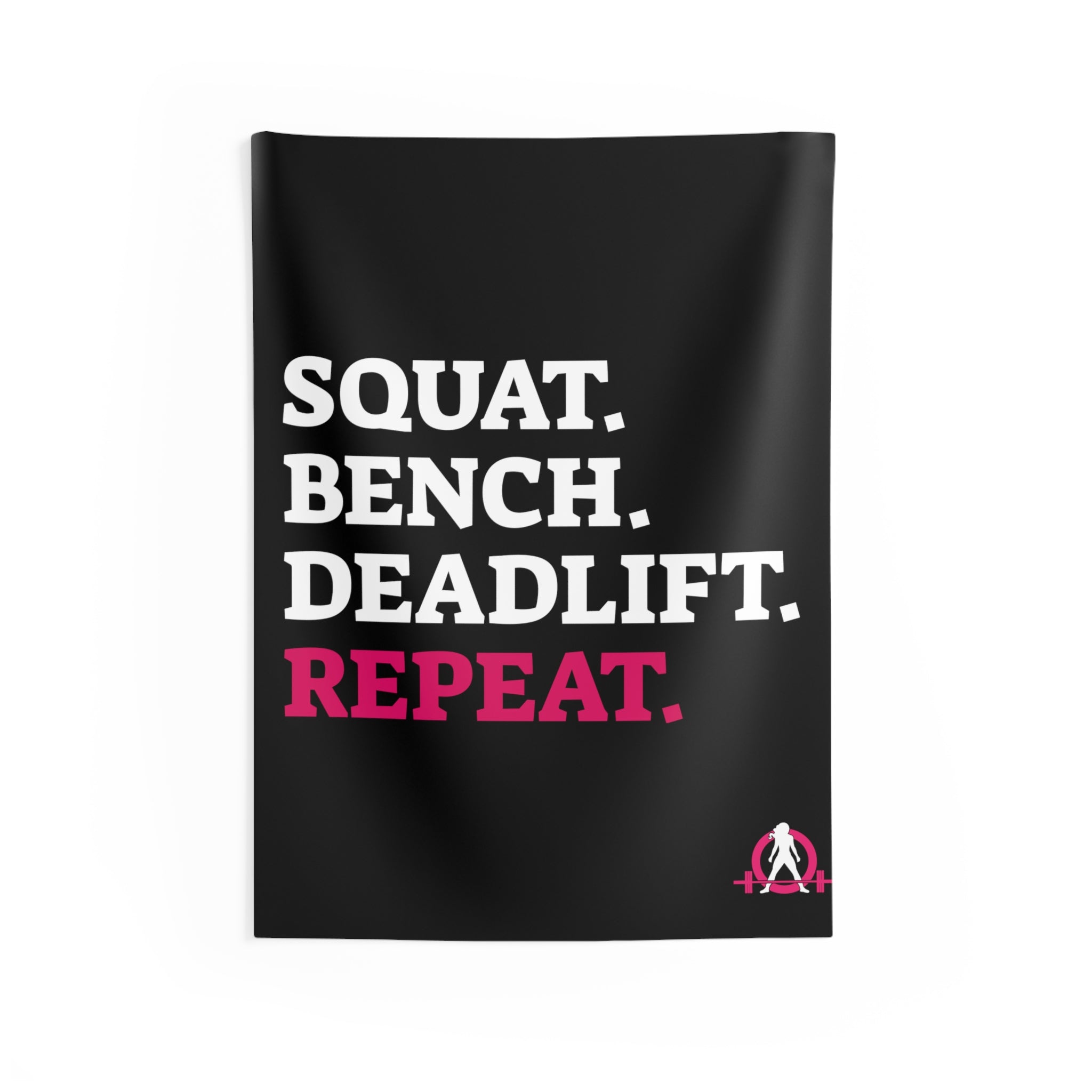 Squat Bench Deadlift Repeat - Indoor Wall Tapestries - Black