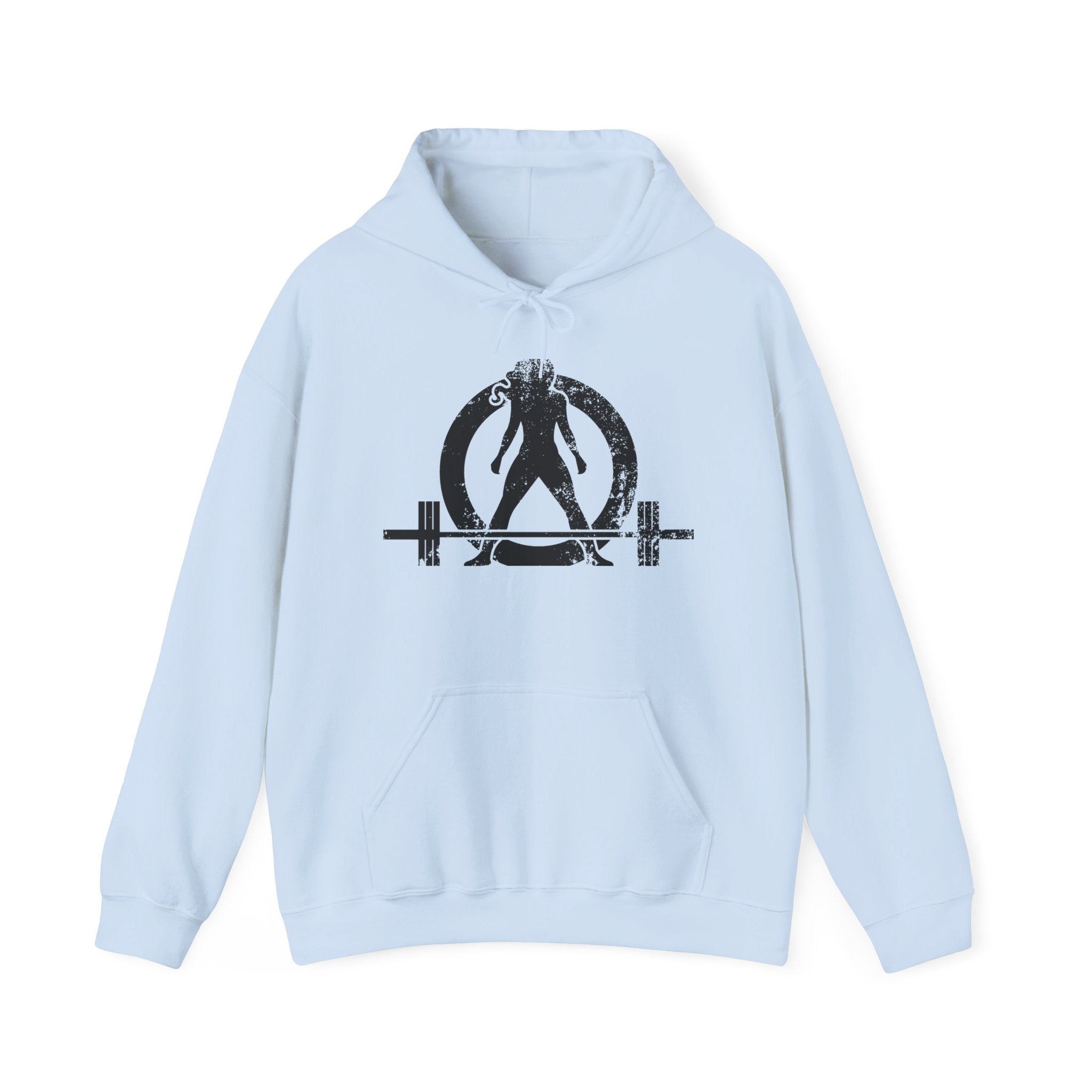 Distressed Black Logo - Plain Back - Unisex Heavy Blend Hooded Sweatshirt