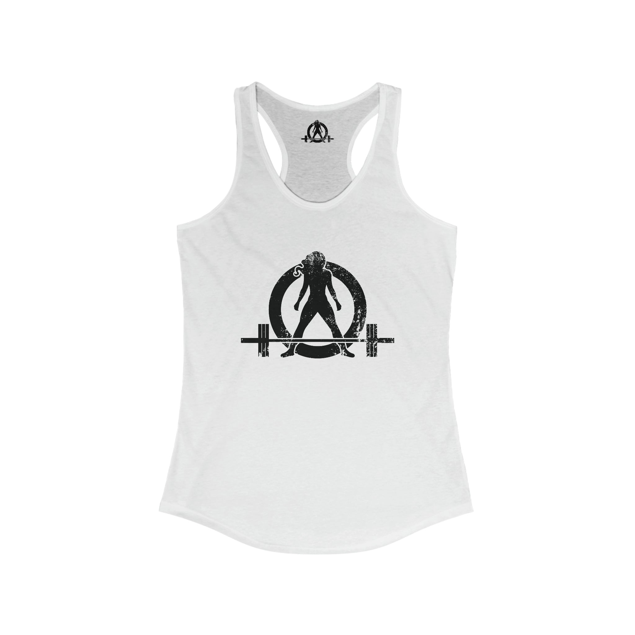I Could Deadlift You - Women's Ideal Racerback Tank - Black Distressed Logo + Back