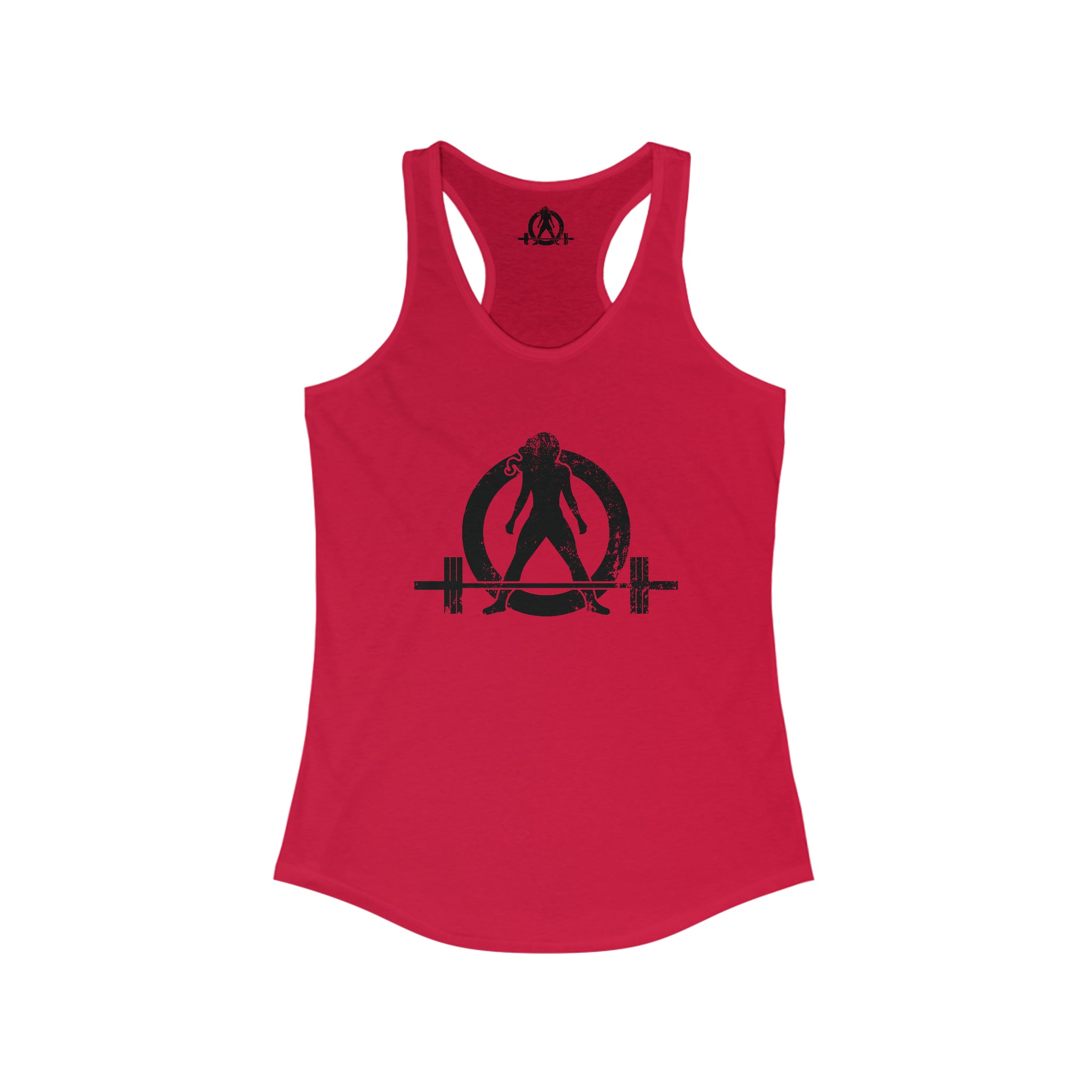 I Could Deadlift You - Women's Ideal Racerback Tank - Black Distressed Logo + Back