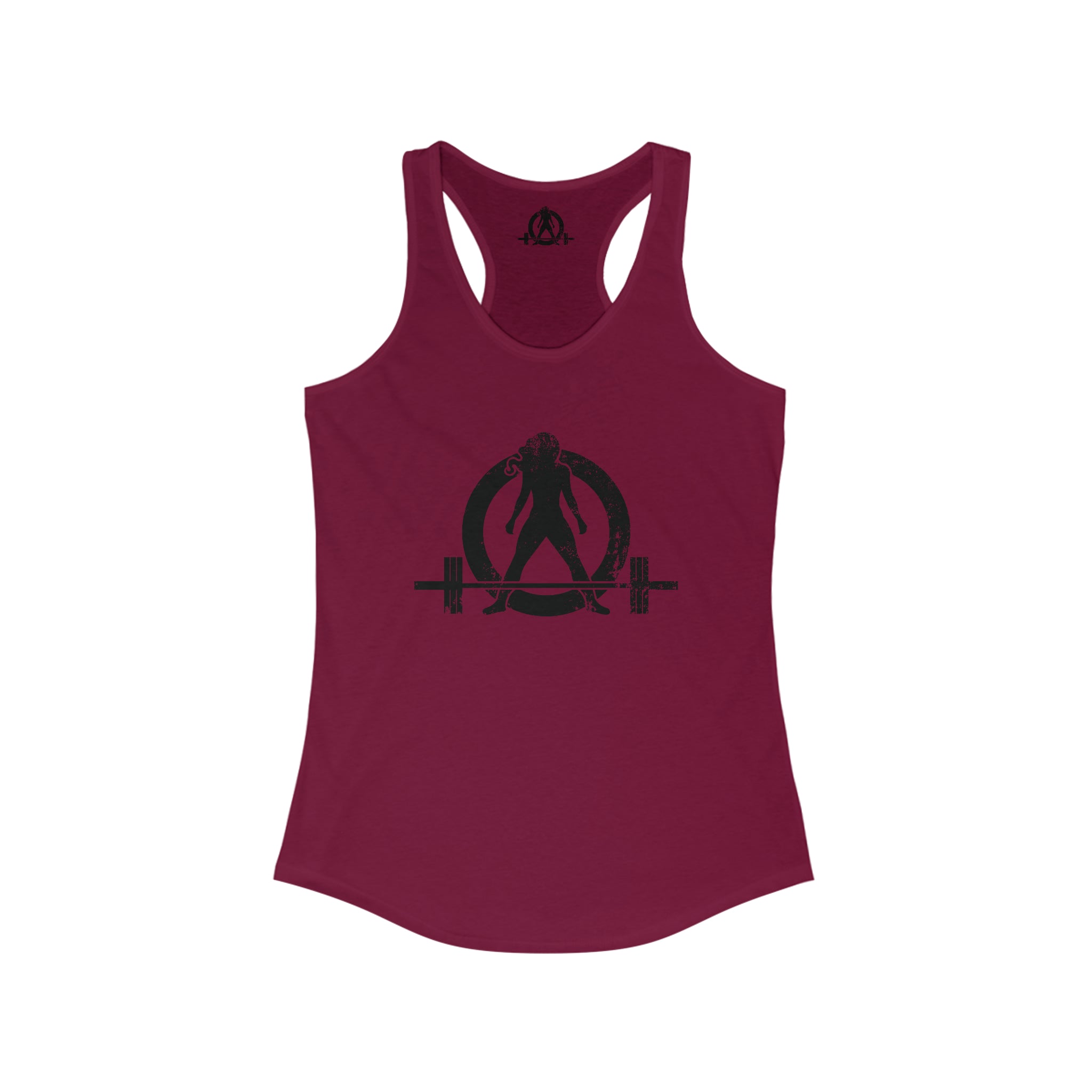 I Could Deadlift You - Women's Ideal Racerback Tank - Black Distressed Logo + Back