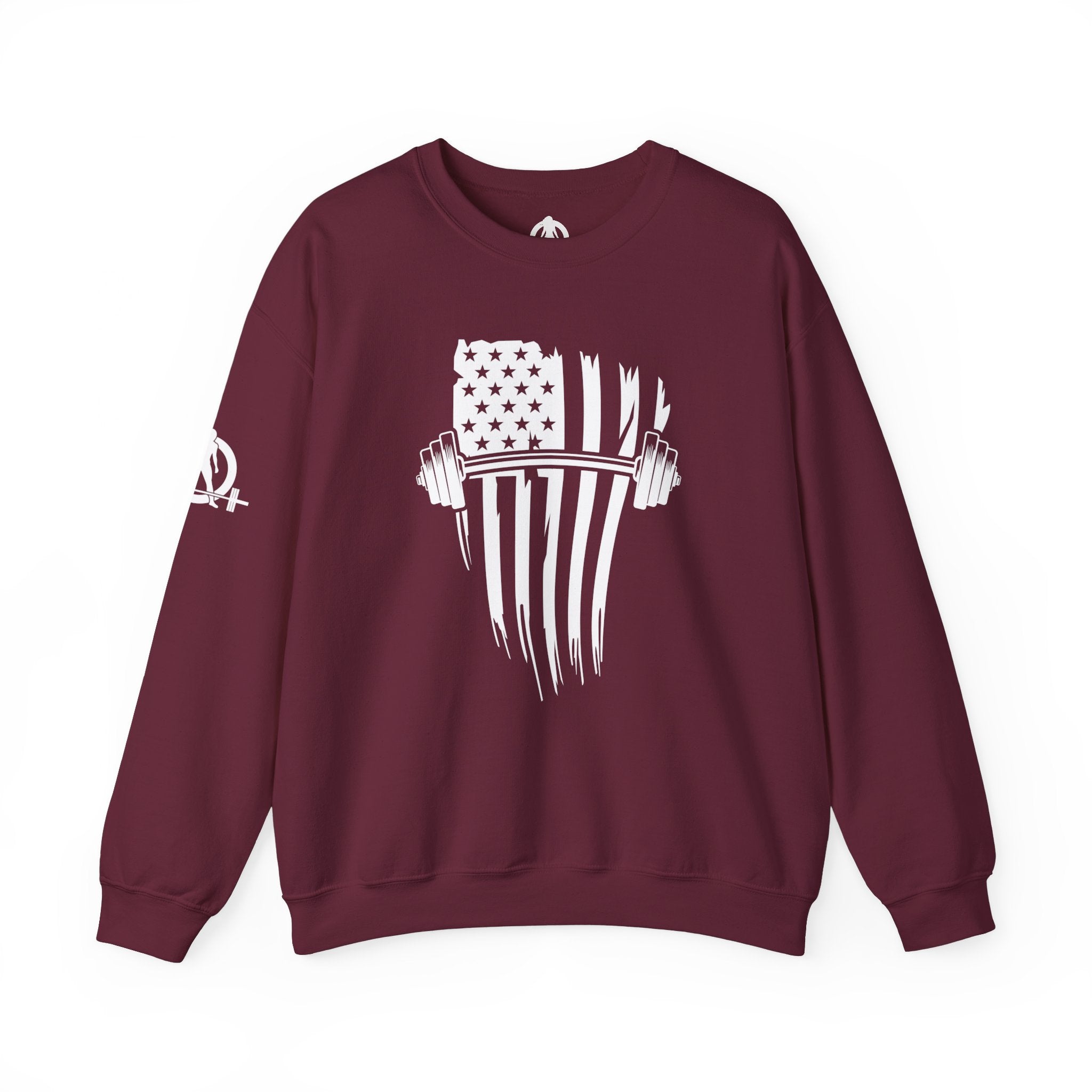 USA Barbell - Unisex Heavy Blend™ Crewneck Sweatshirt - White Logo