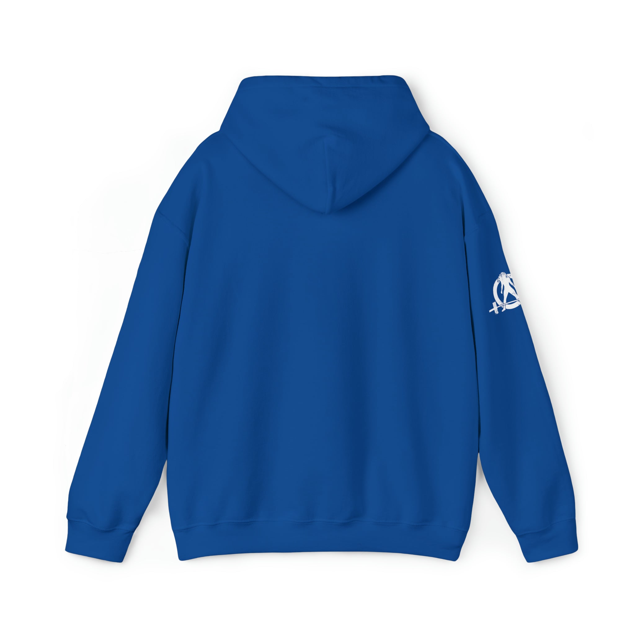 She is STRONG - Unisex Heavy Blend Hooded Sweatshirt - White Logo -  Plain Back