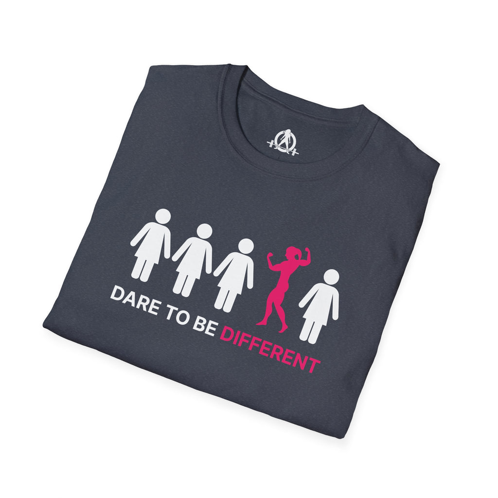 Dare To Be Different - Flex - Unisex Softstyle T-Shirt - Logo Front Plain Back