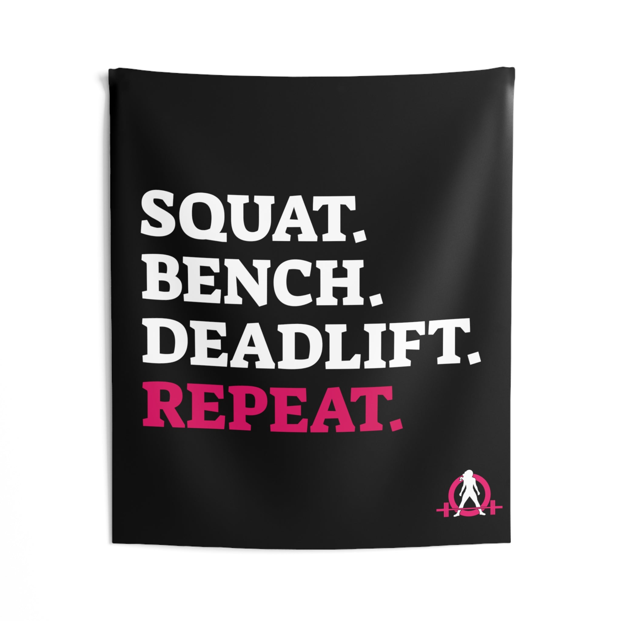 Squat Bench Deadlift Repeat - Indoor Wall Tapestries - Black
