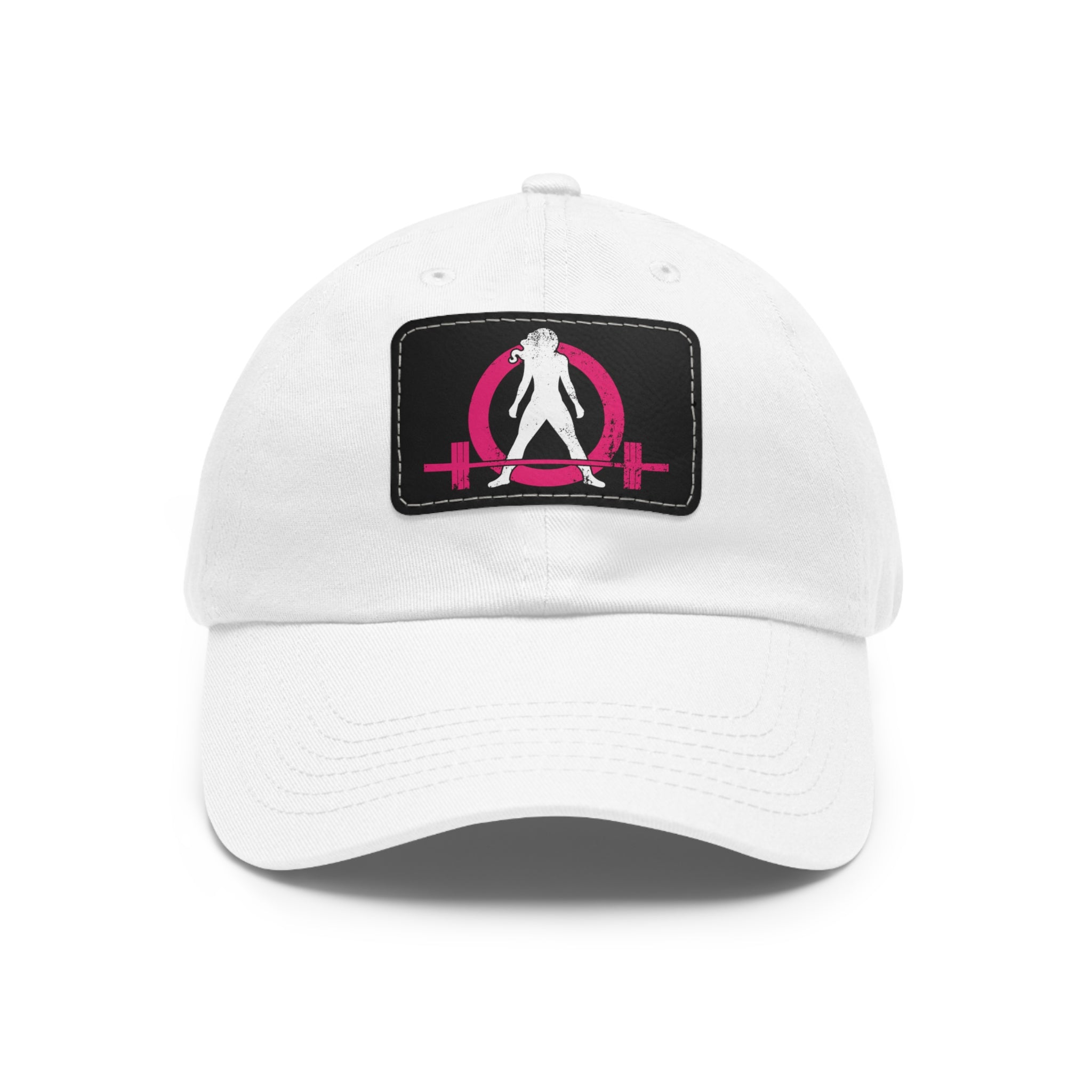 Distressed - Dad Hat with Leather Patch (Rectangle) - Color Font