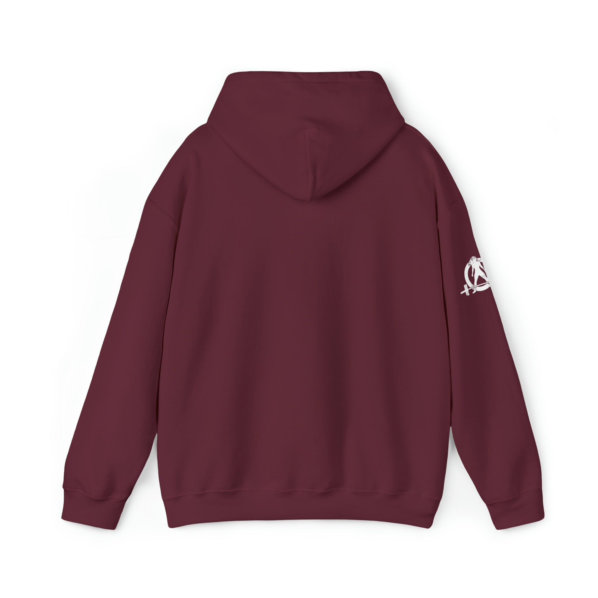 She is STRONG - Unisex Heavy Blend Hooded Sweatshirt - White Logo -  Plain Back