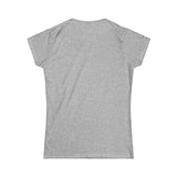 Lift Heavy Shit - Women's Softstyle Tee - White Distressed Logo on Front Plain Back