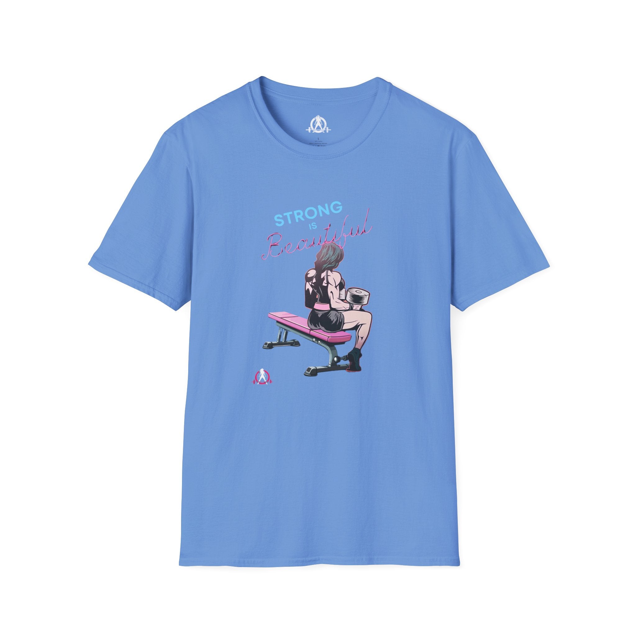Strong Is Beautiful - Comic - Unisex Softstyle T-Shirt - White Print on Front Plain Back