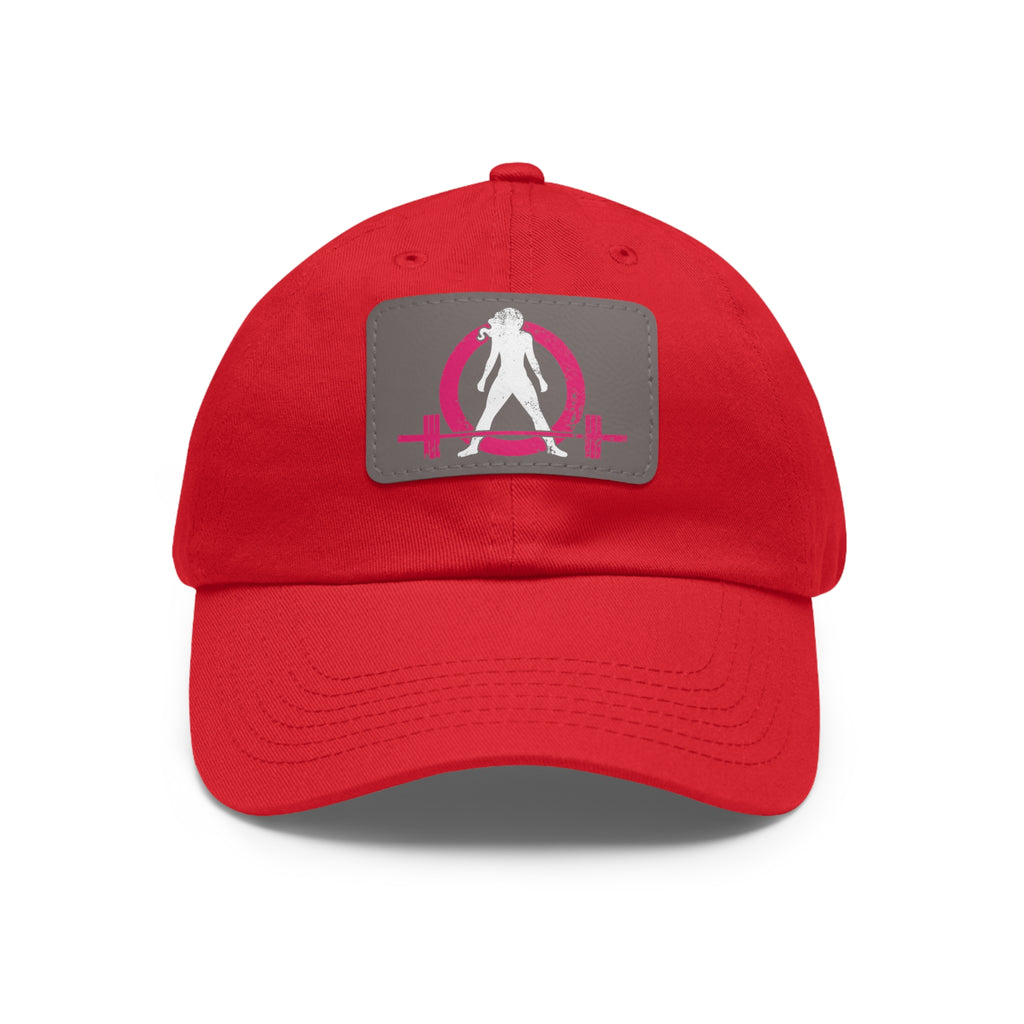 Distressed - Dad Hat with Leather Patch (Rectangle) - Color Font