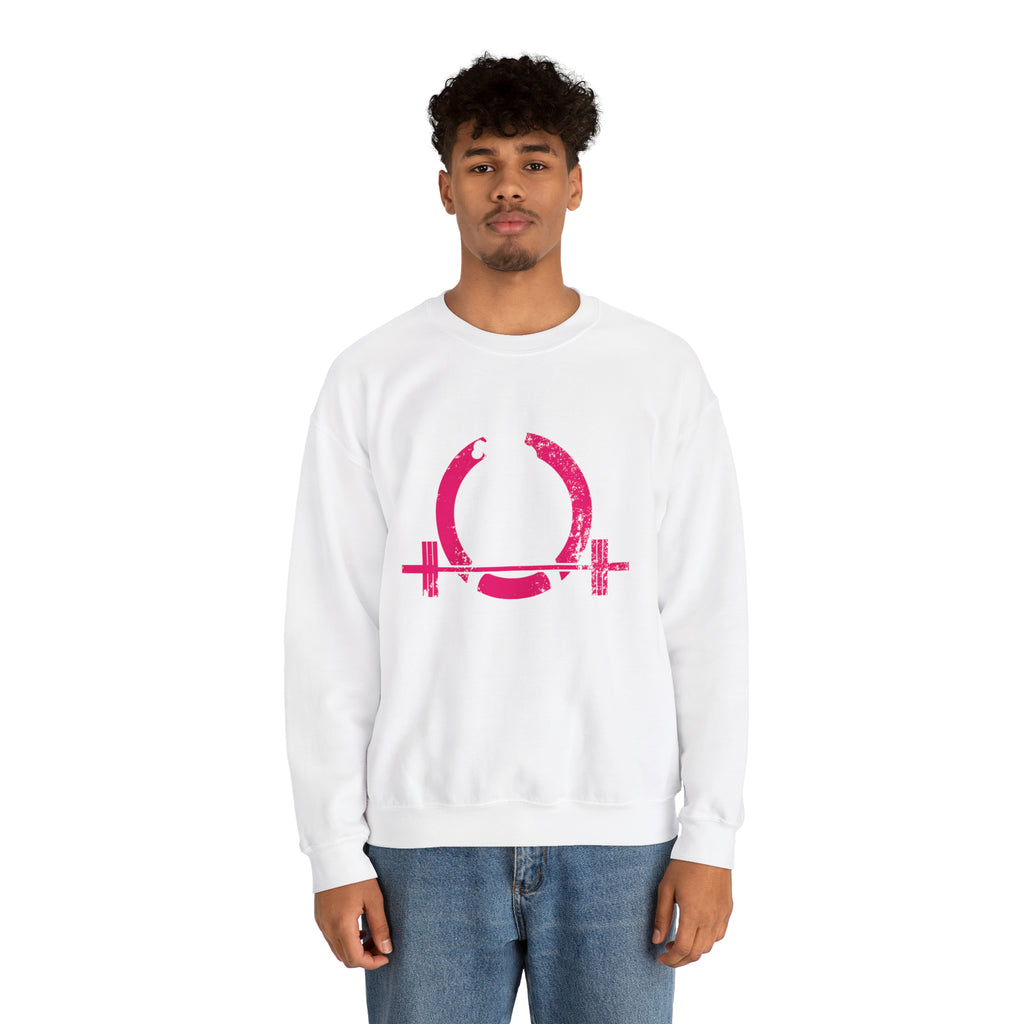 Distressed Logo - Unisex Heavy Blend™ Crewneck Sweatshirt - Inverted Color Logo