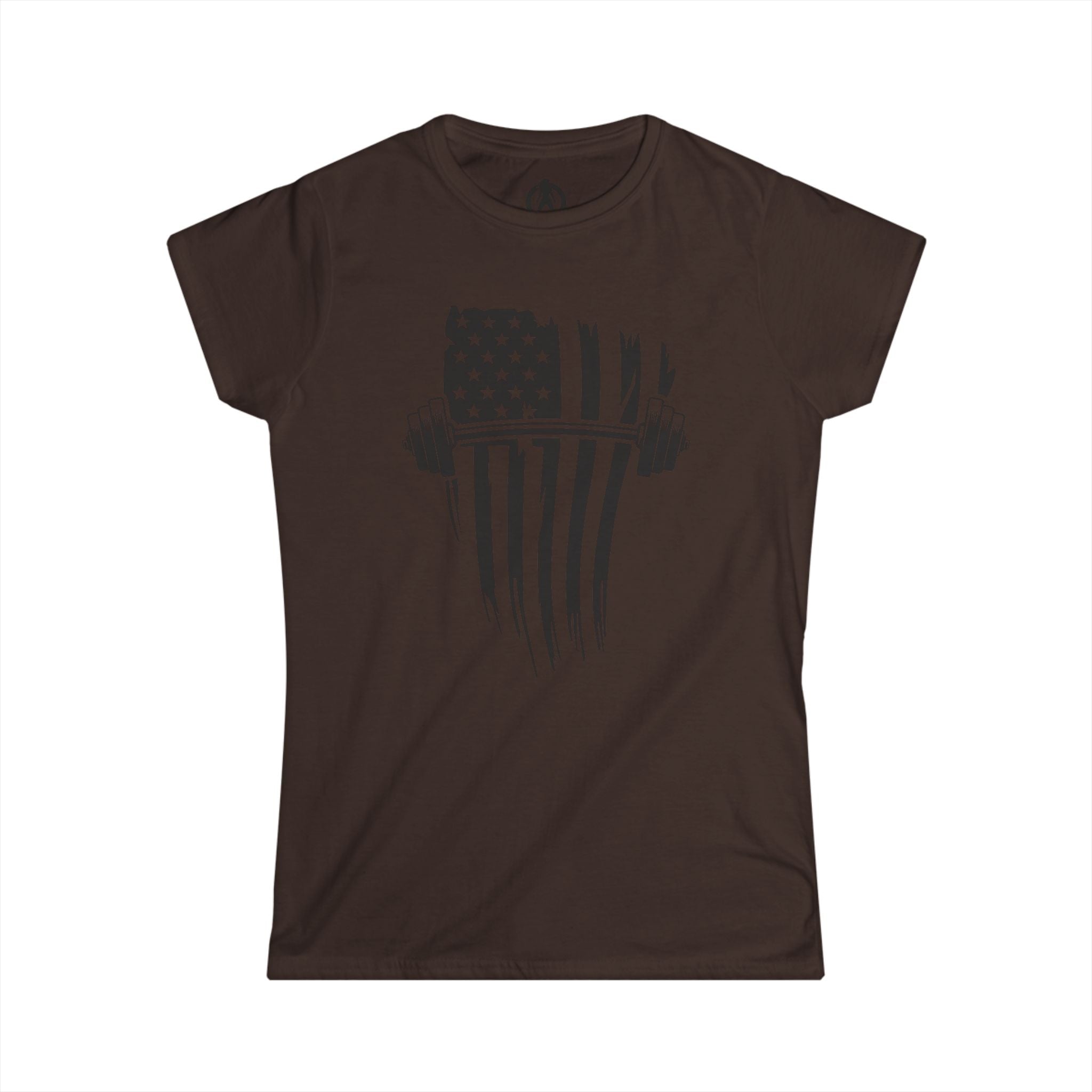 USA Barbell - Women's Softstyle Tee - Black Front Logo