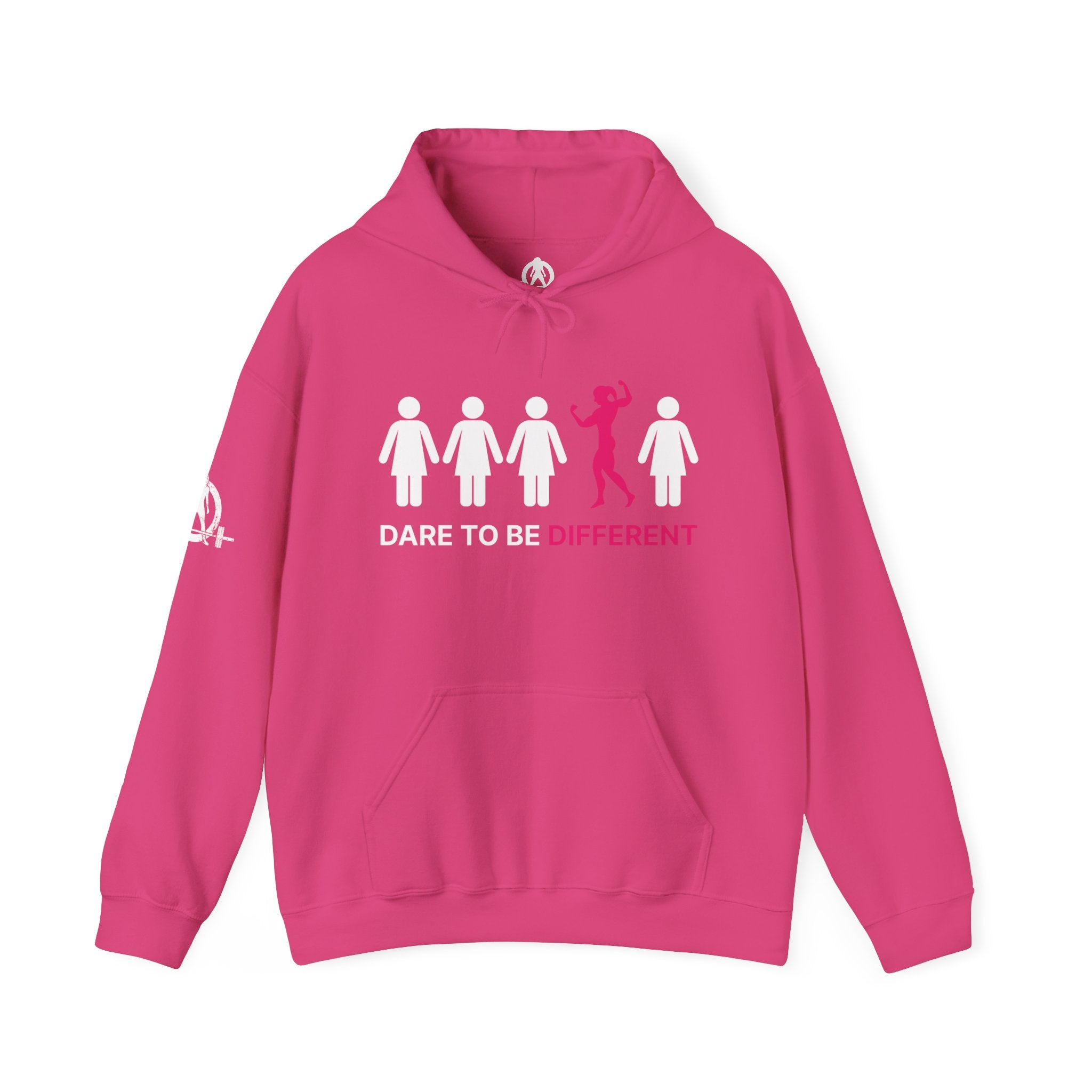 Dare To Be Different Flex - Unisex Heavy Blend Hooded Sweatshirt - White Print on Front & Back