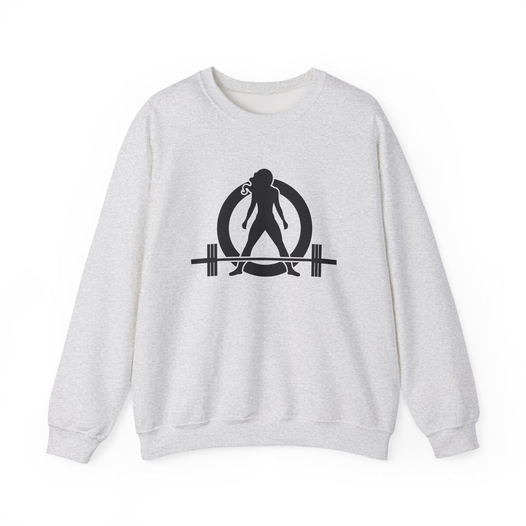 Lift Heavy Run Fast - Unisex Heavy Blend™ Crewneck Sweatshirt - Black Logo Front & Back