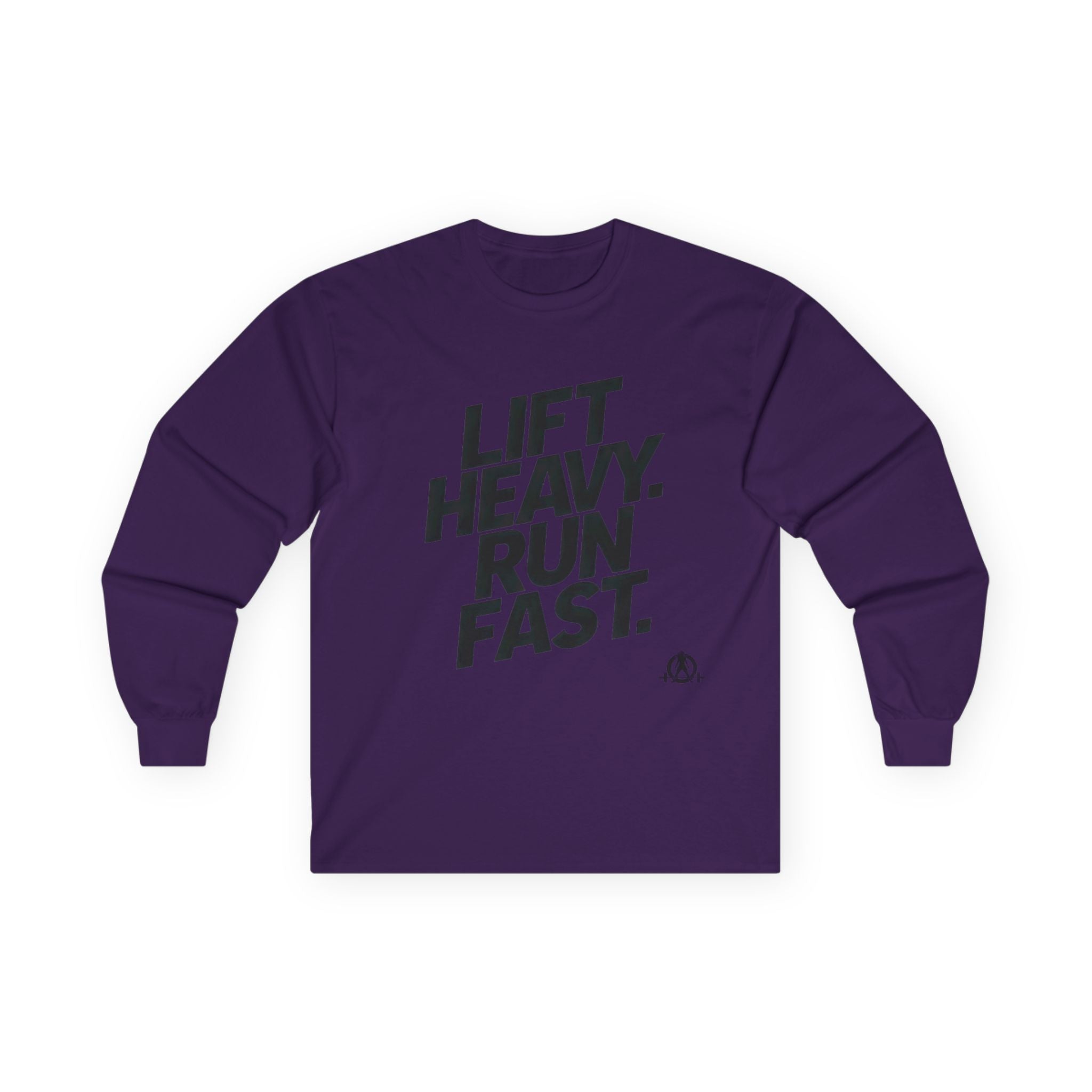 Lift Heavy Run Fast - Ultra Cotton Long Sleeve Tee - Black Logo Front