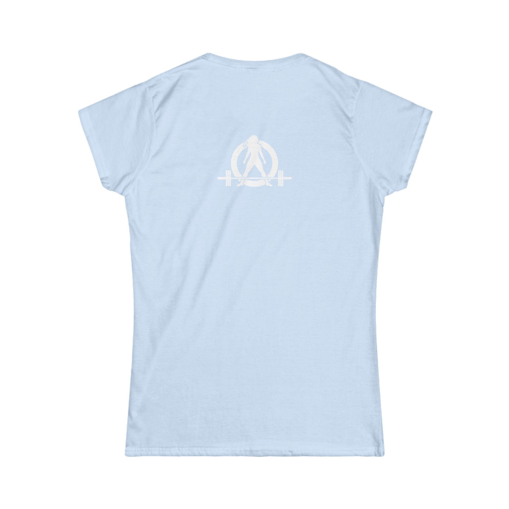 Lift Like A Girl - Women's Softstyle Tee - White Logo Main Front & Back