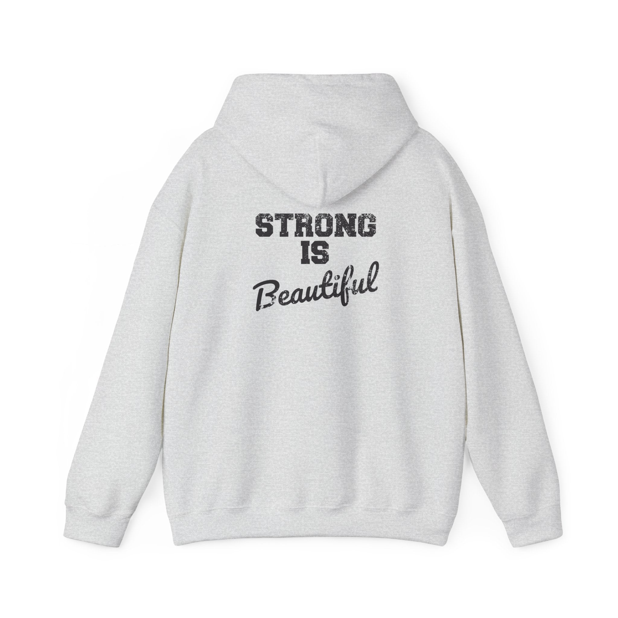 Strong Is Beautiful - Distressed Black Logo - Unisex Heavy Blend Hooded Sweatshirt