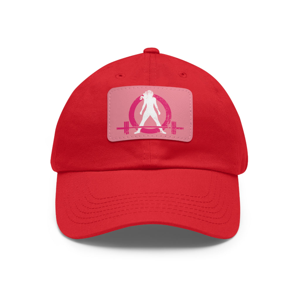 Distressed - Dad Hat with Leather Patch (Rectangle) - Color Font