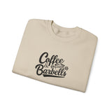 Coffee & Barbells - Unisex Heavy Blend™ Crewneck Sweatshirt - Black Logo on Front