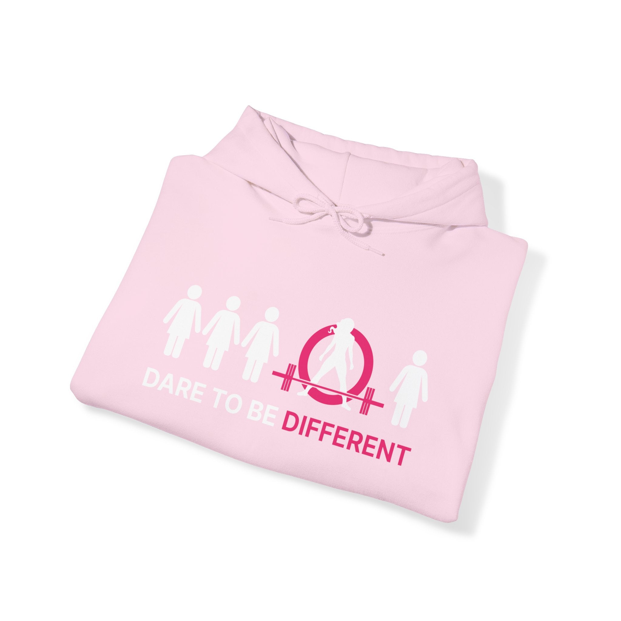Dare To Be Different - Deadlift - Unisex Heavy Blend Hooded Sweatshirt - White Print on Front