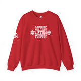 Cardio = Lift Weights Faster - Unisex Heavy Blend™ Crewneck Sweatshirt - Front  Logo