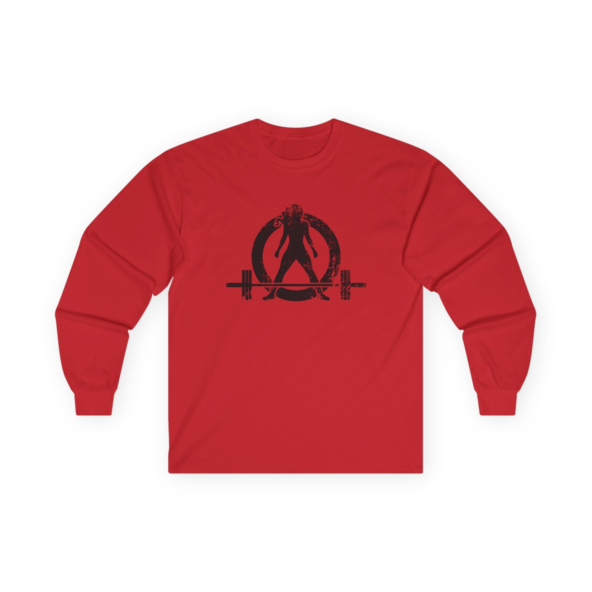 Lift Heavy Run Fast - Ultra Cotton Long Sleeve Tee - Black Logo Front & Back