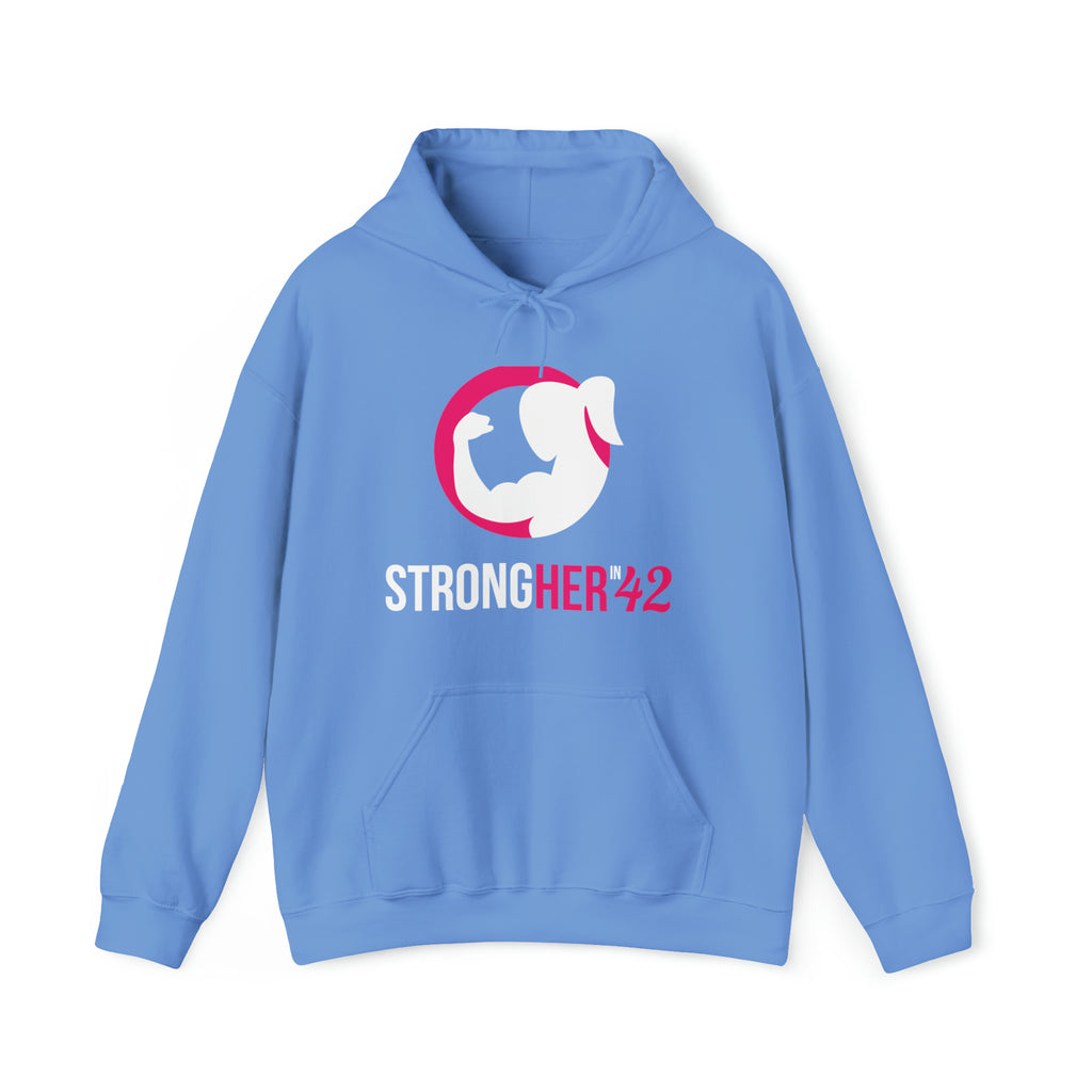 Strong Her in 42 - Classic Color Logo - Unisex Heavy Blend Hooded Sweatshirt