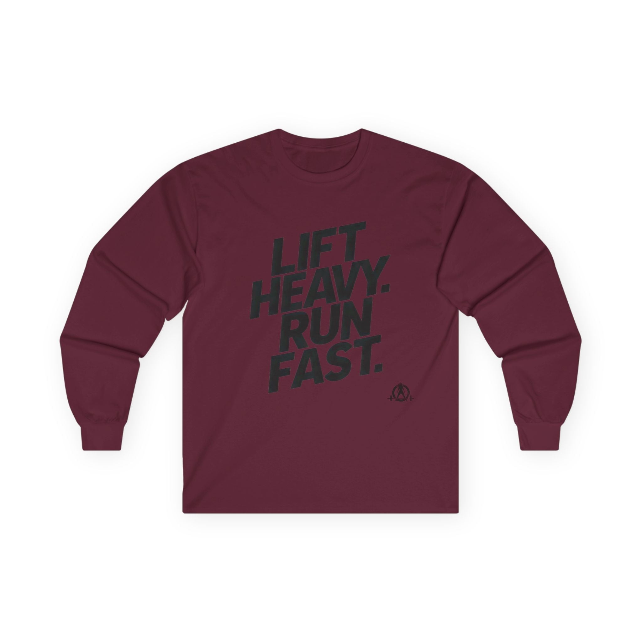 Lift Heavy Run Fast - Ultra Cotton Long Sleeve Tee - Black Logo Front