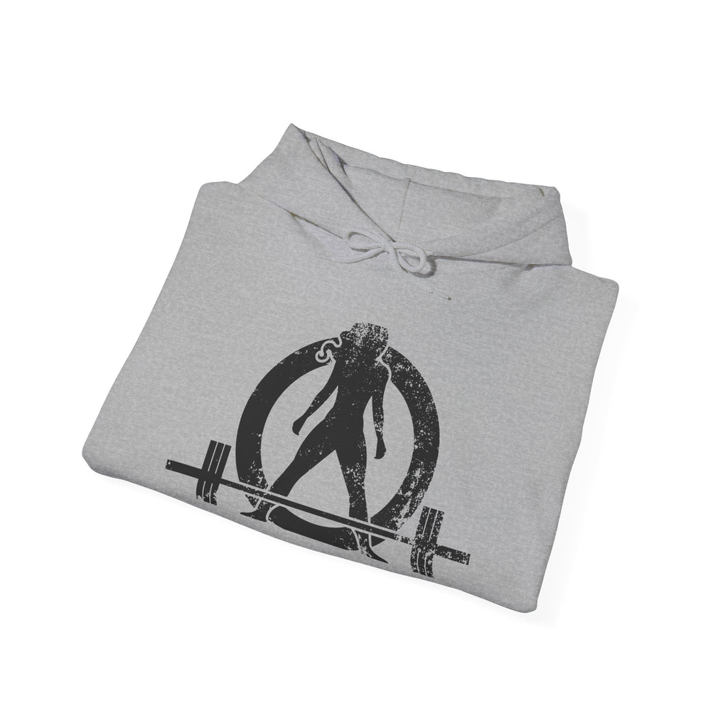 Distressed Black Logo - Plain Back - Unisex Heavy Blend Hooded Sweatshirt