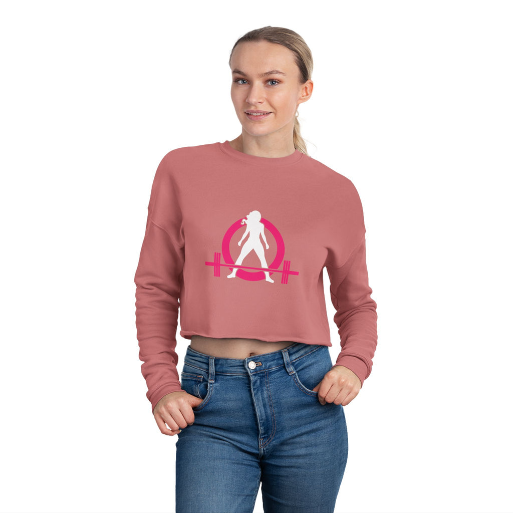 Women's Cropped Sweatshirt - Classic Logo - Plain Back