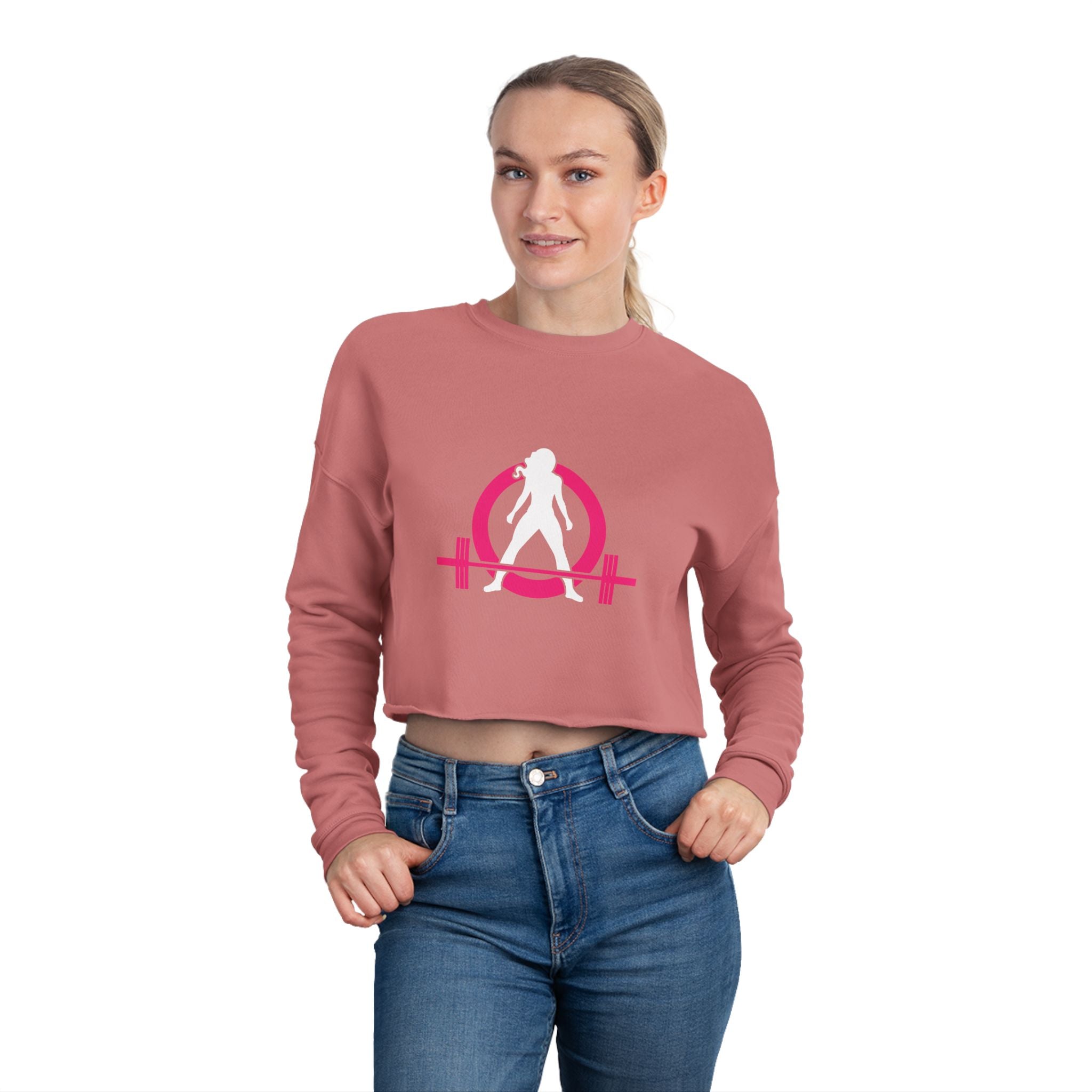 Women's Cropped Sweatshirt - Classic Logo - Plain Back
