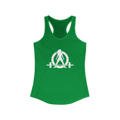 45 + 45 = 135 - Women's Ideal Racerback Tank - White Print Front & Back