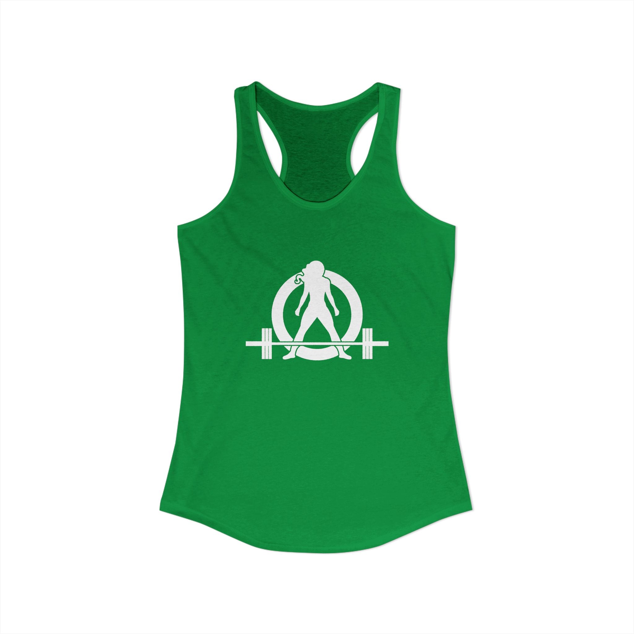 45 + 45 = 135 - Women's Ideal Racerback Tank - White Print Front & Back