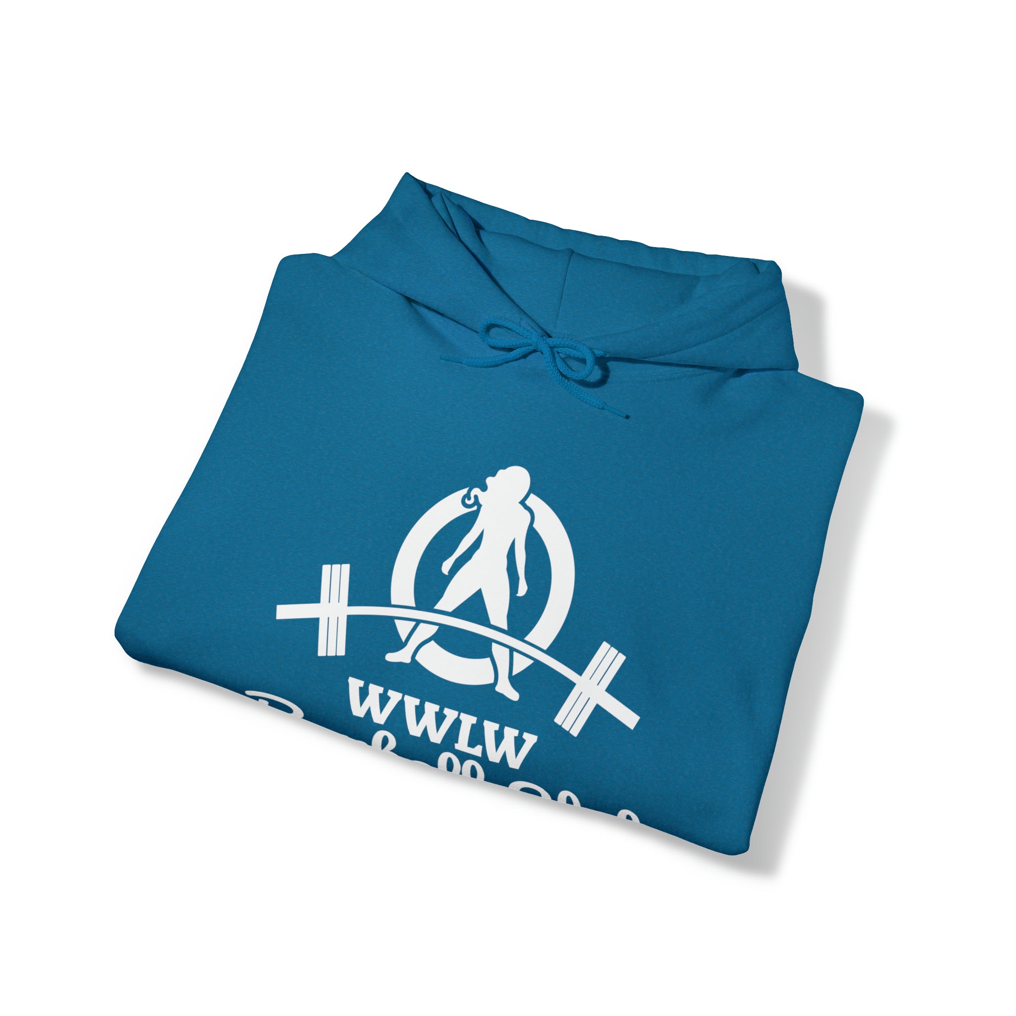 Barbell Club Classic Logo White - Unisex Heavy Blend Hooded Sweatshirt (BEST SELLER)