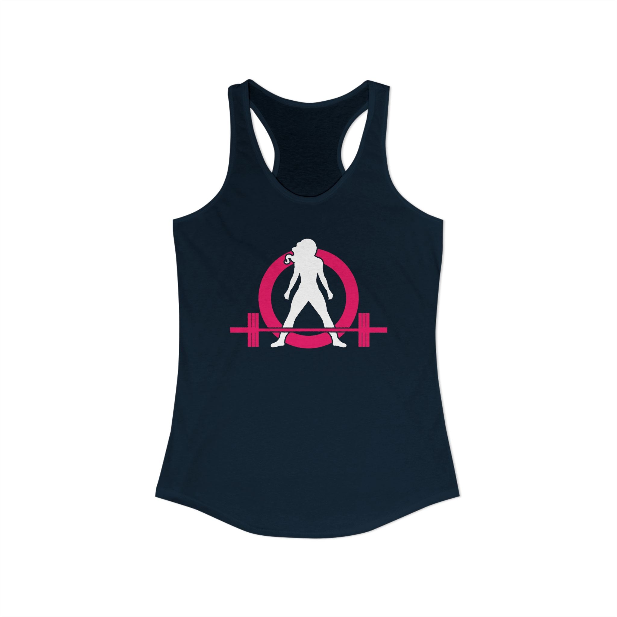 Classic Logo Racer Back Tank Top (BEST SELLER) - Women's Ideal Racerback Tank - Classic Light Logo - Plain Back