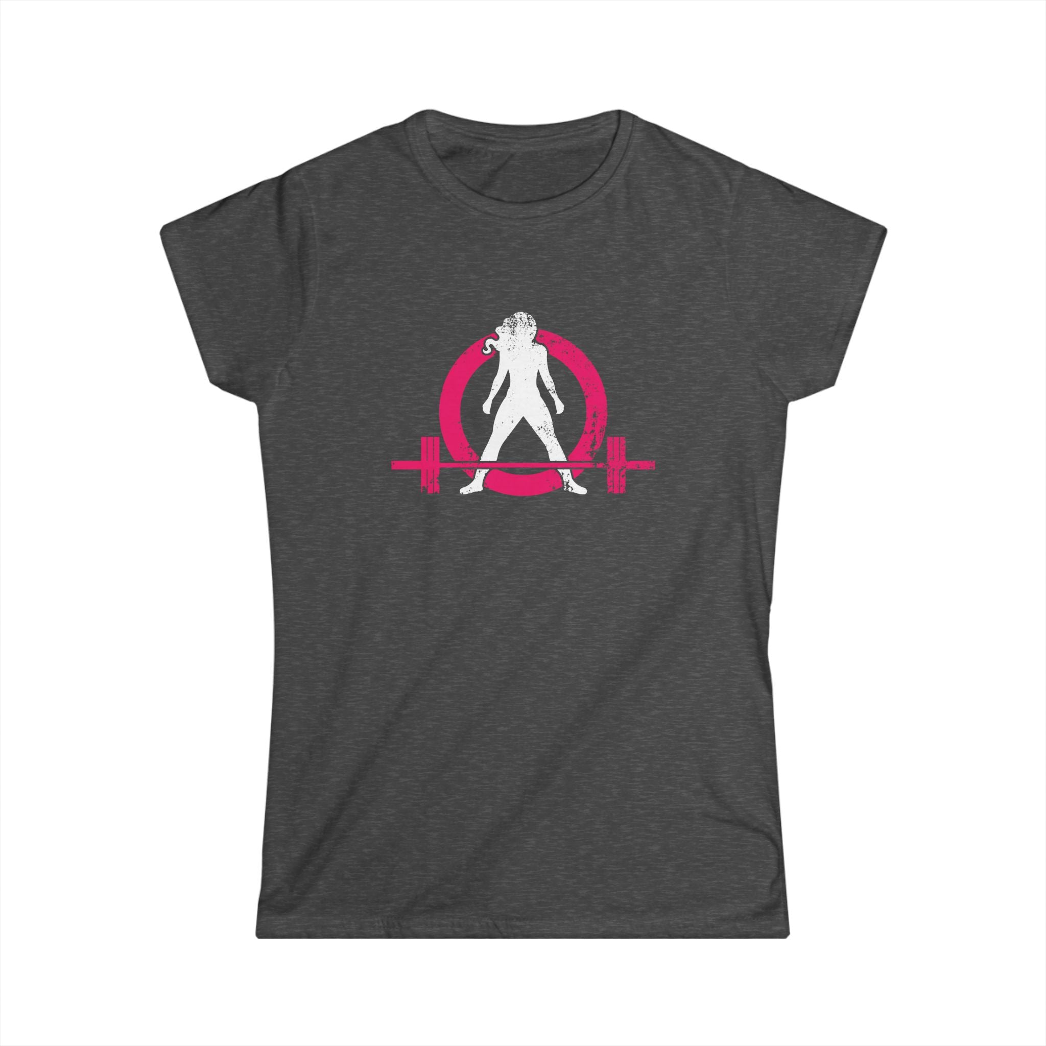 Women's Softstyle Tee - Distressed Inverted Color Logo Front - Plain Back