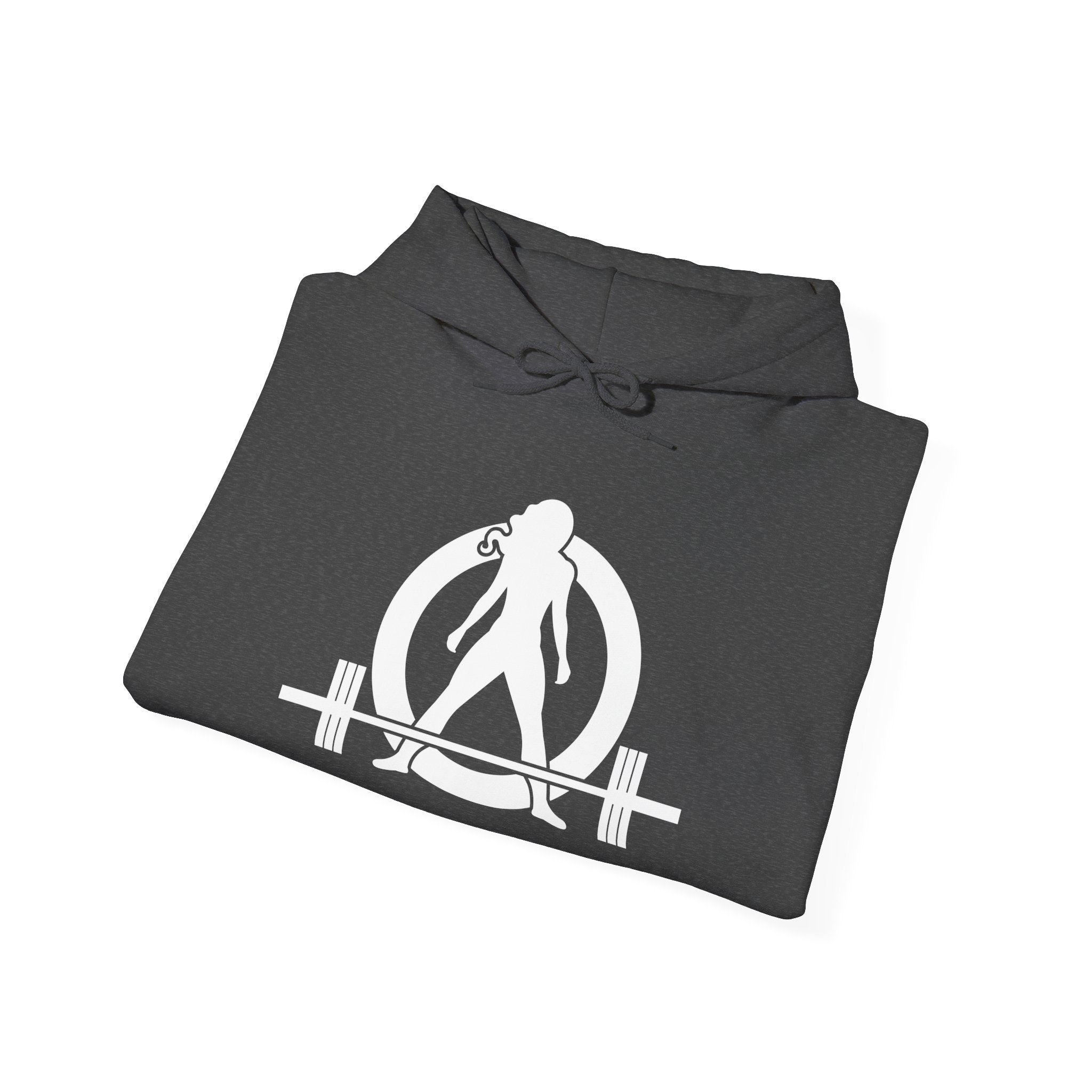Lift Heavy Run Fast - Unisex Heavy Blend Hooded Sweatshirt - Front White & Back Logo