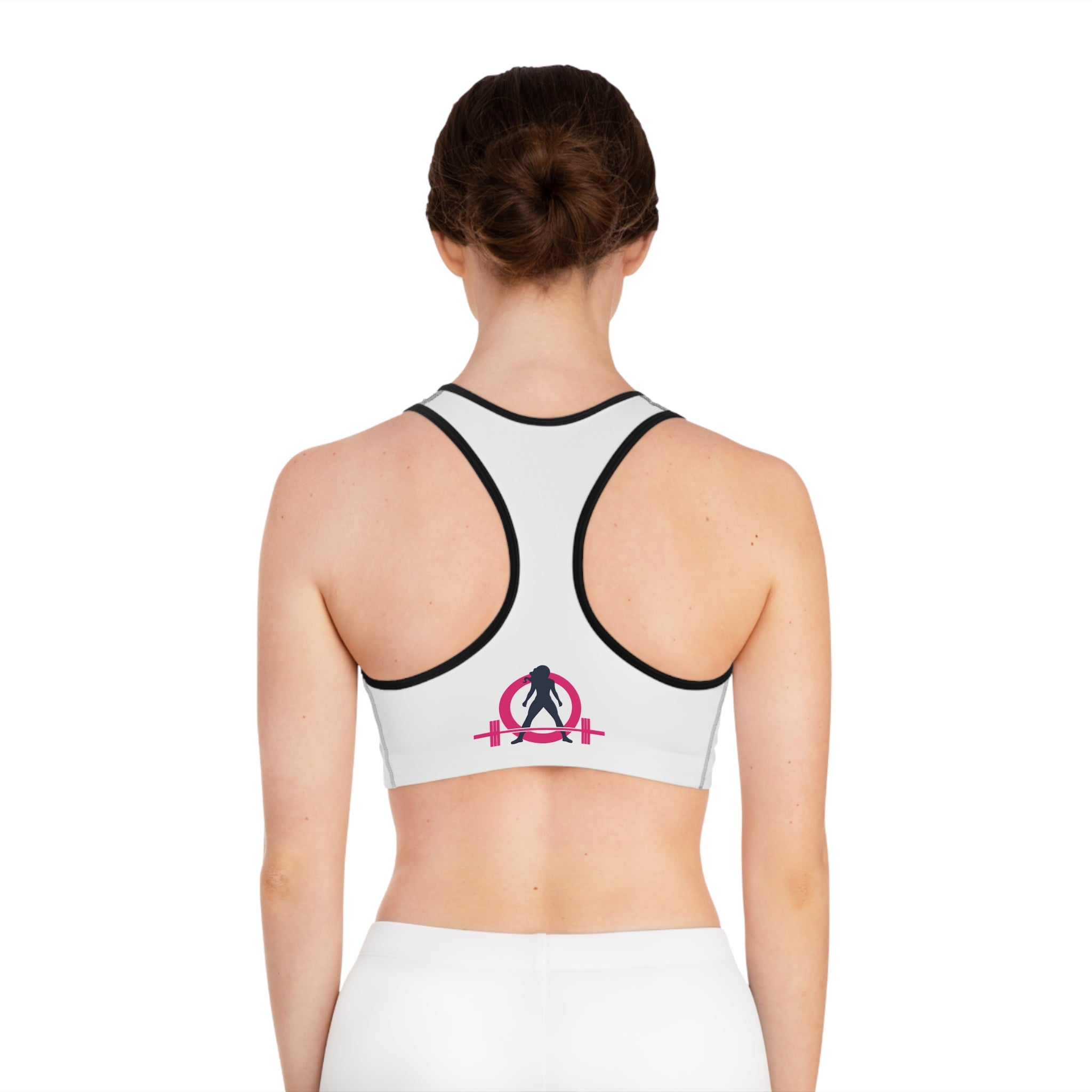 WWLW Sports Bra (AOP) - Classic Logo - White