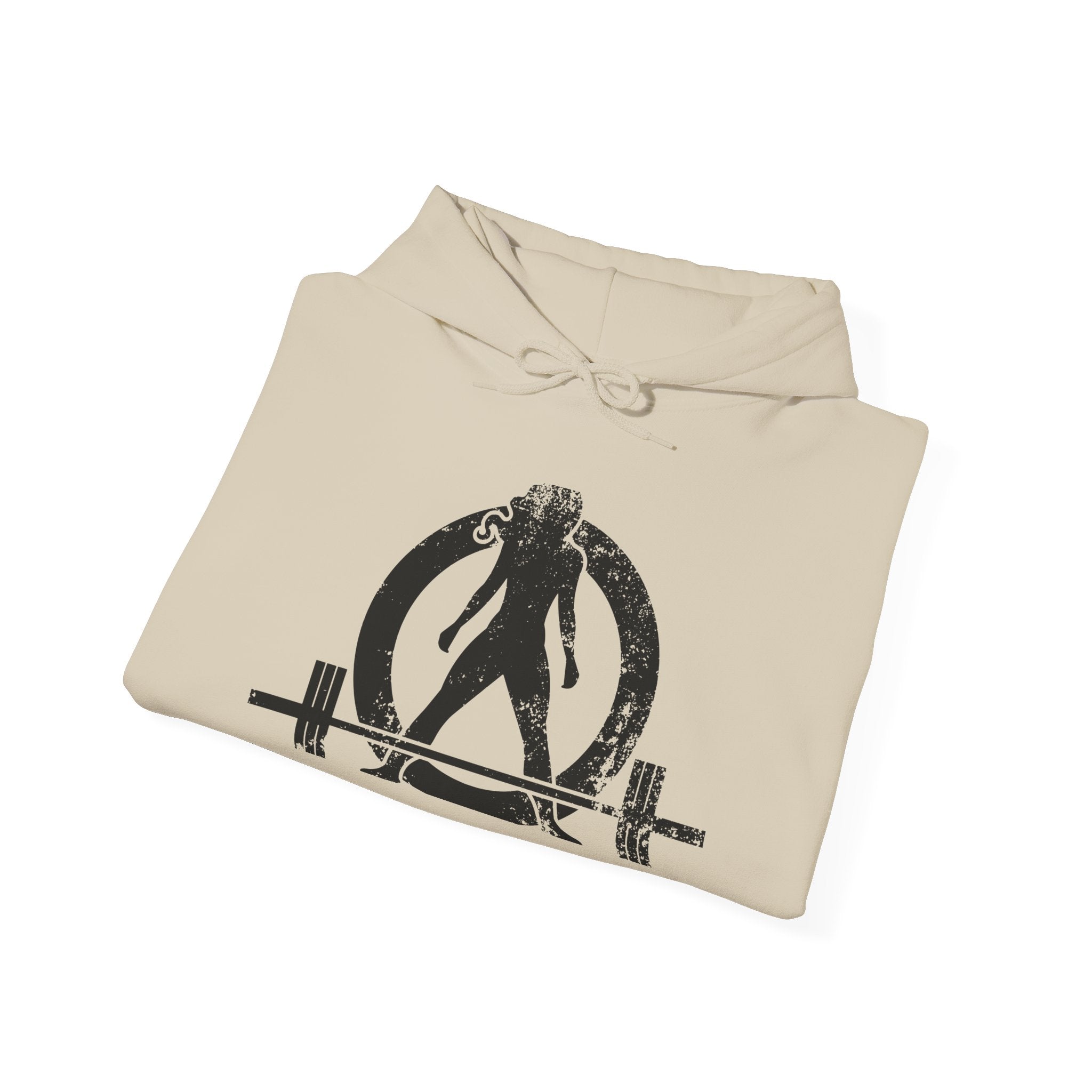 Distressed Black Logo - Plain Back - Unisex Heavy Blend Hooded Sweatshirt