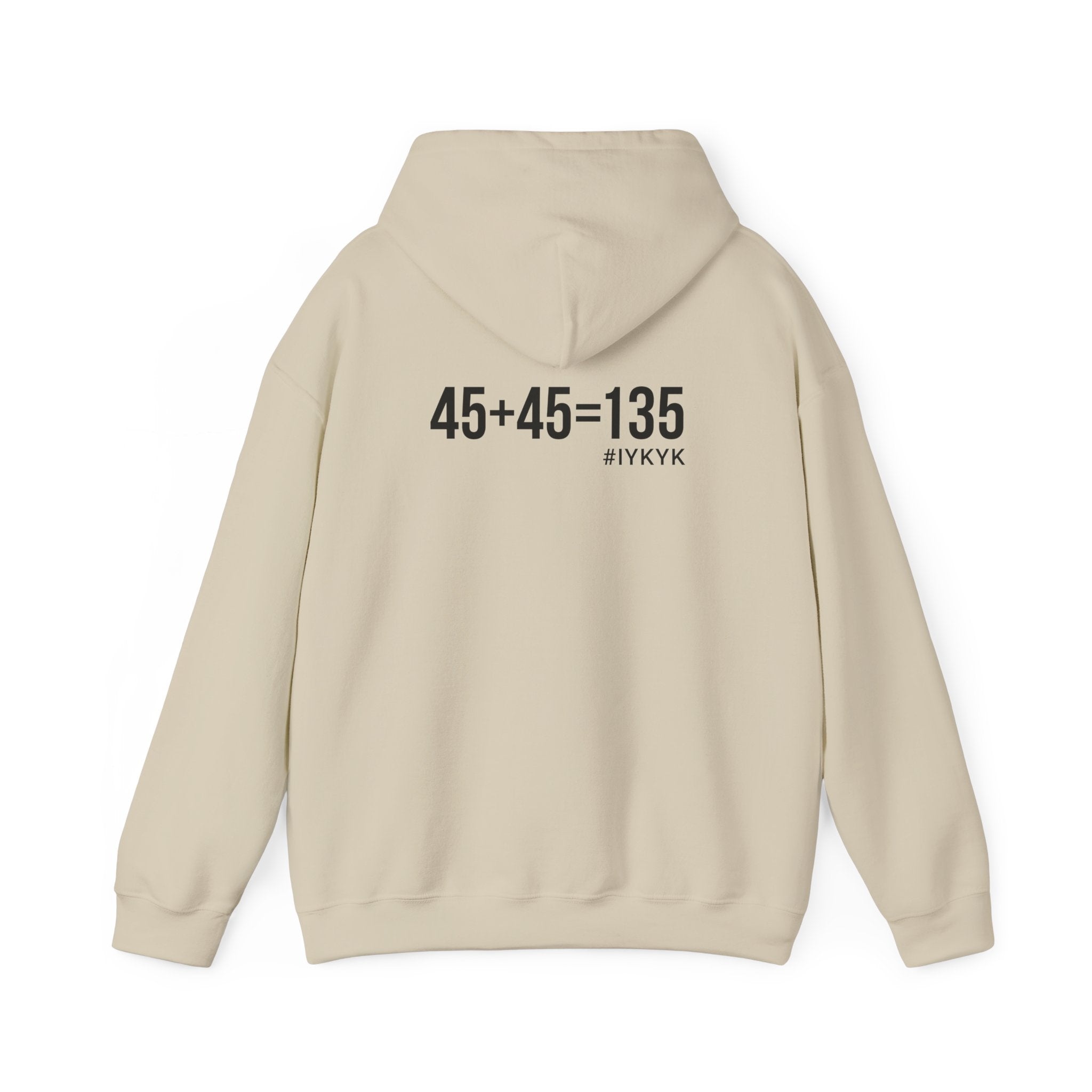 45 + 45 = 135 - Unisex Heavy Blend Hooded Sweatshirt  - Black Logo