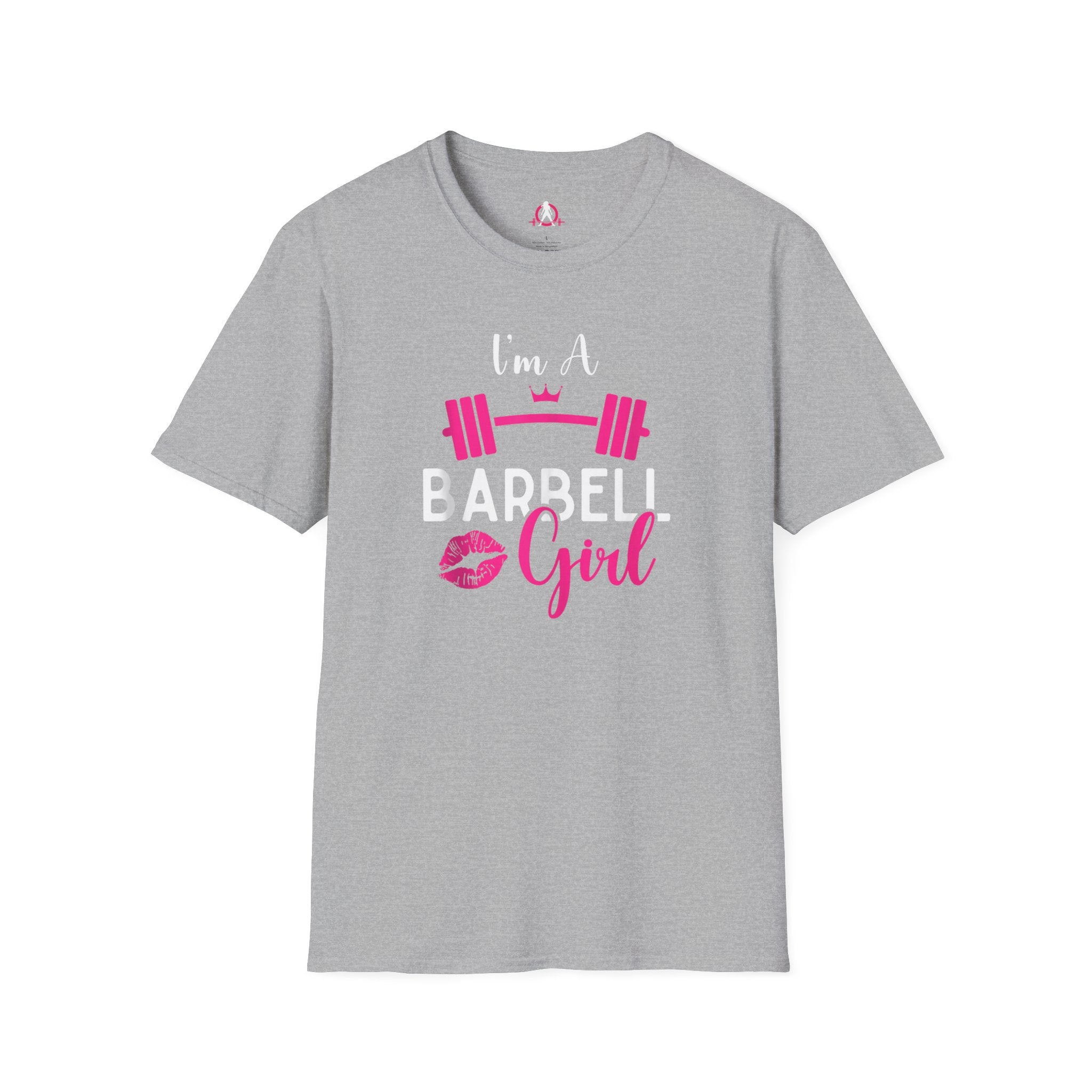 I'm A Barbell Girl Unisex Soft-Style Tee  Front Logo Plain Back