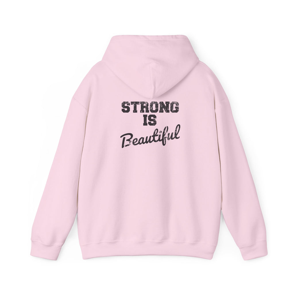 Strong Is Beautiful - Distressed Black Logo - Unisex Heavy Blend Hooded Sweatshirt