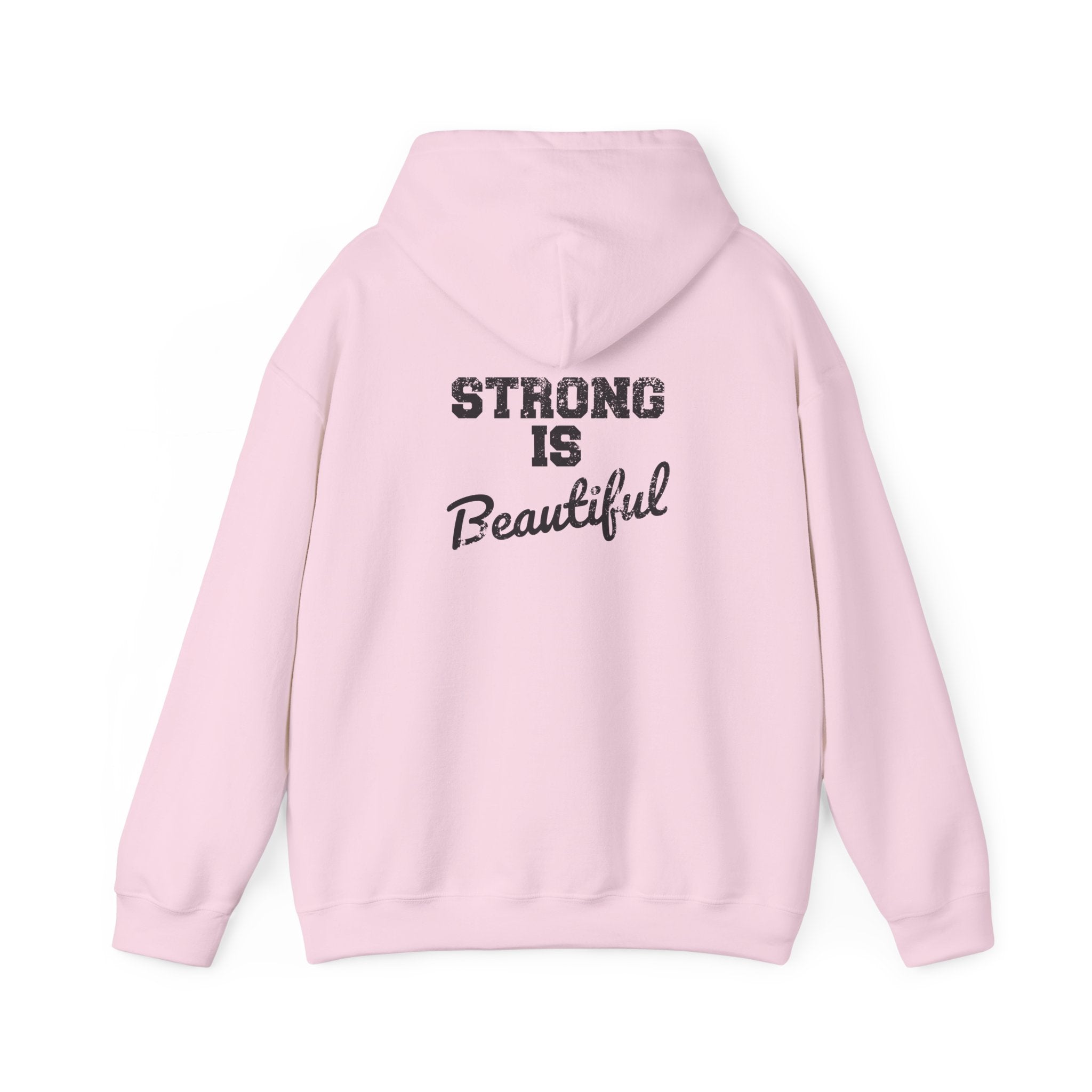 Strong Is Beautiful - Distressed Black Logo - Unisex Heavy Blend Hooded Sweatshirt