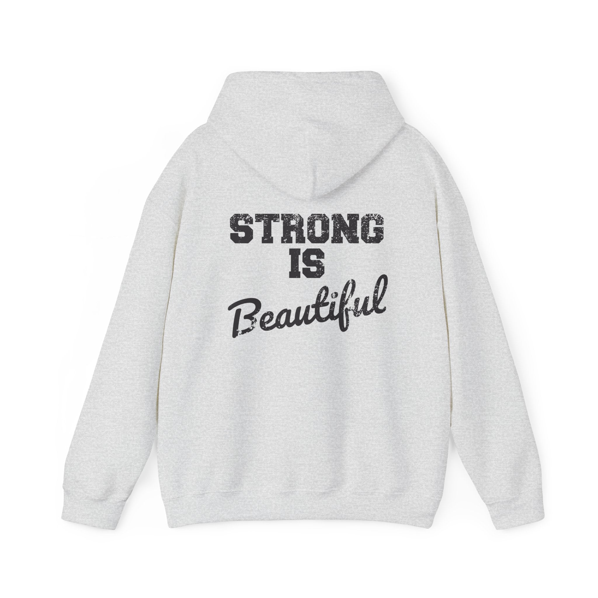Strong Is Beautiful - Distressed Black Logo - Unisex Heavy Blend Hooded Sweatshirt
